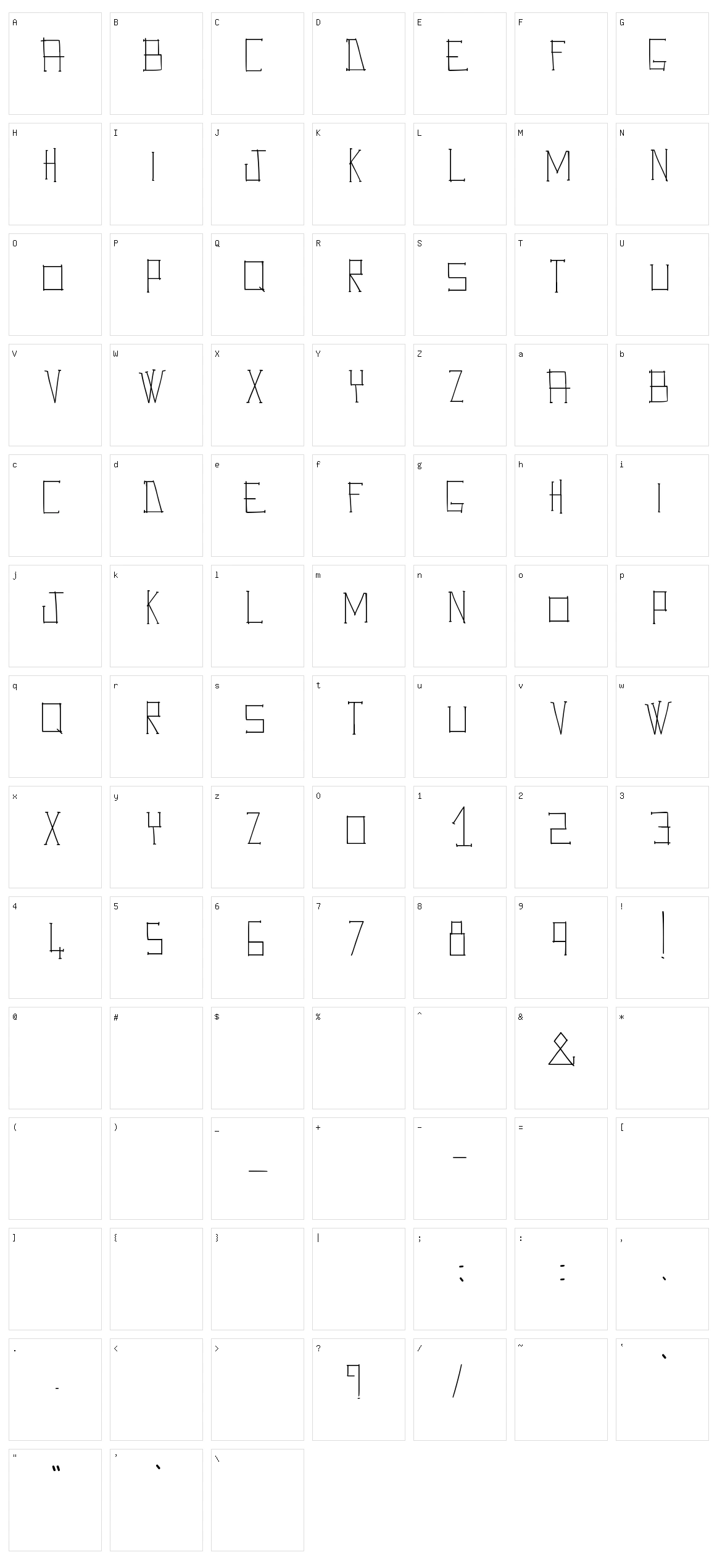 Ave Giulio Character Set