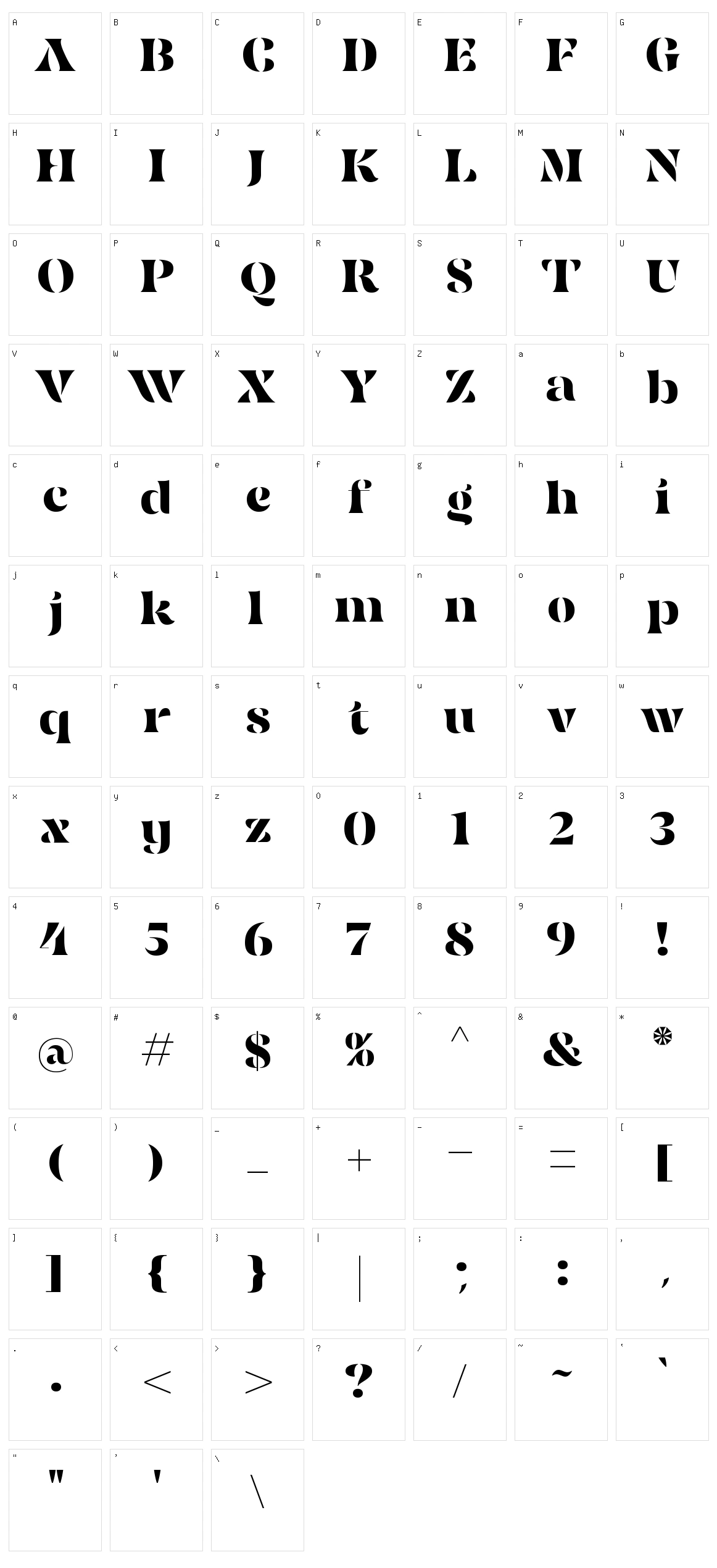 Avestrage Character Set