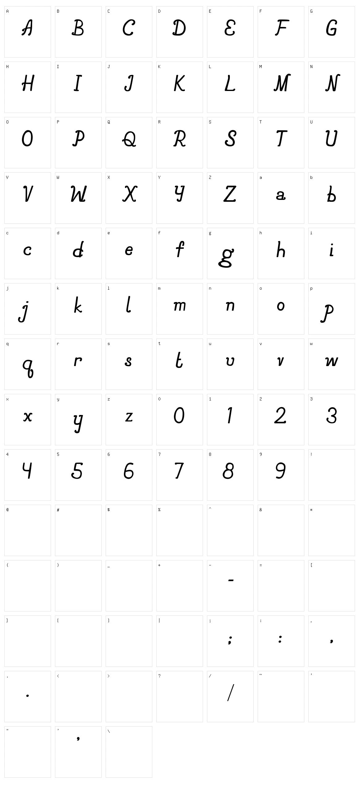Avionne Character Set