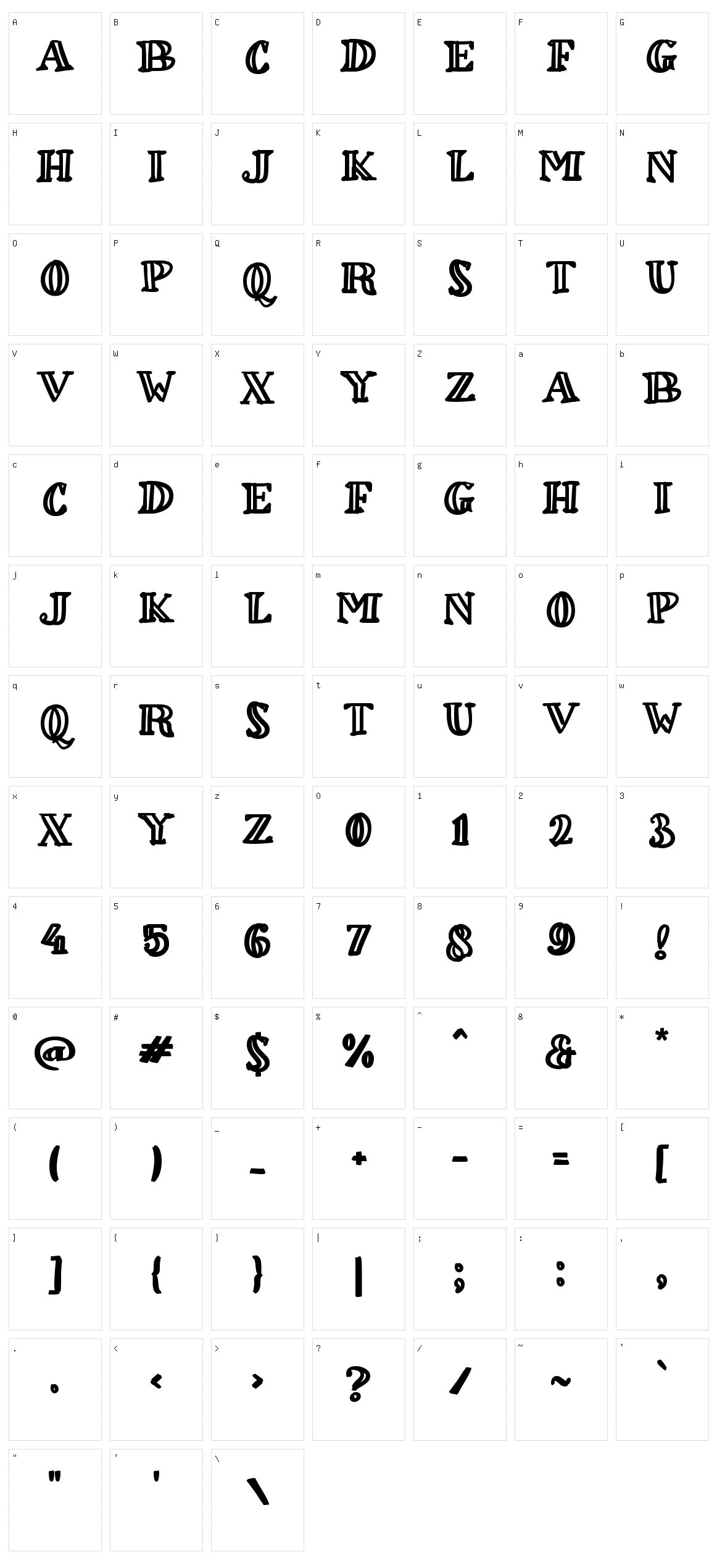 b Bimbel Character Set