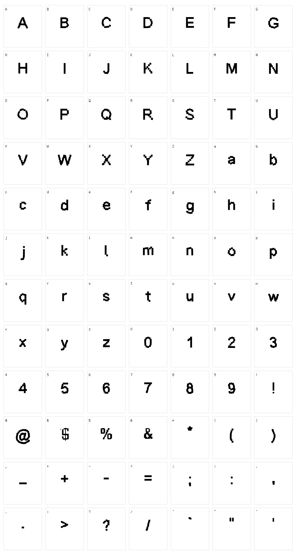 Baardfaant Character Set