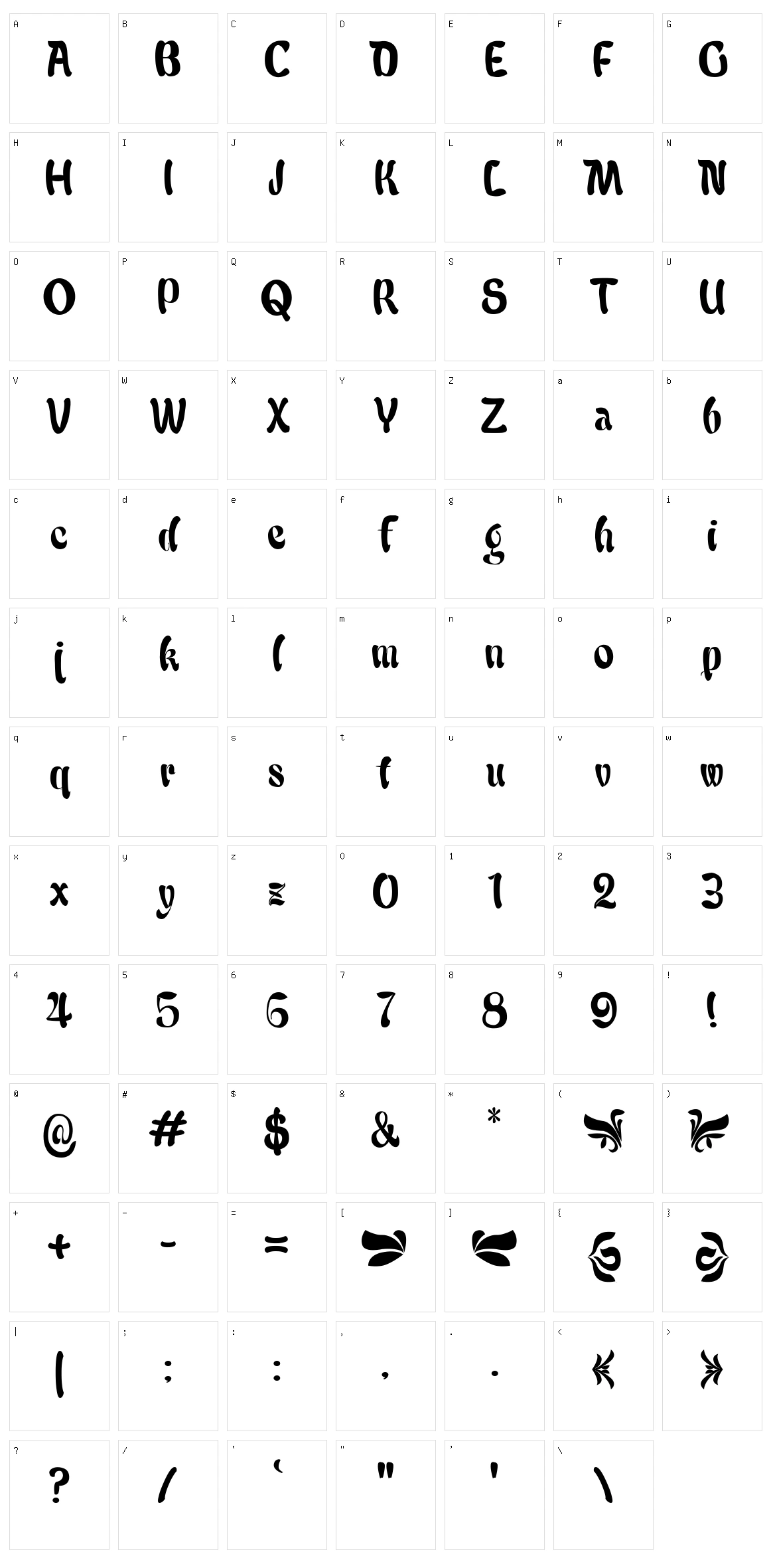 Babalu Character Set