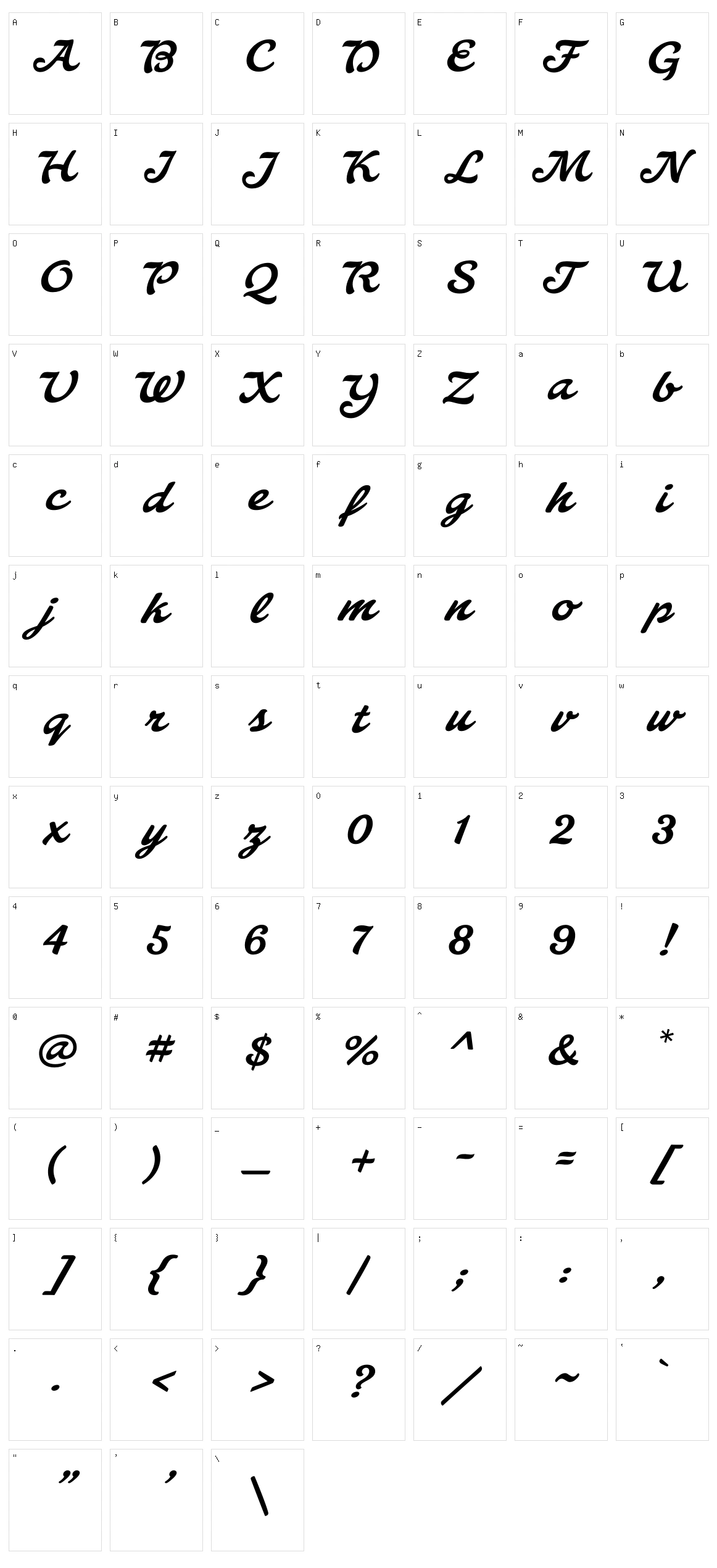 Walecriture Character Set