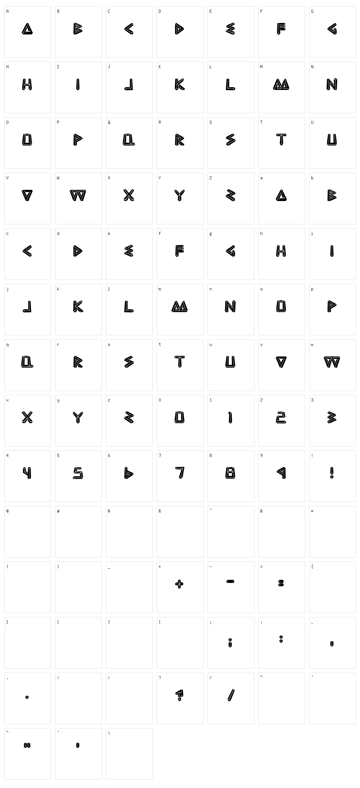Bad Escher Character Set