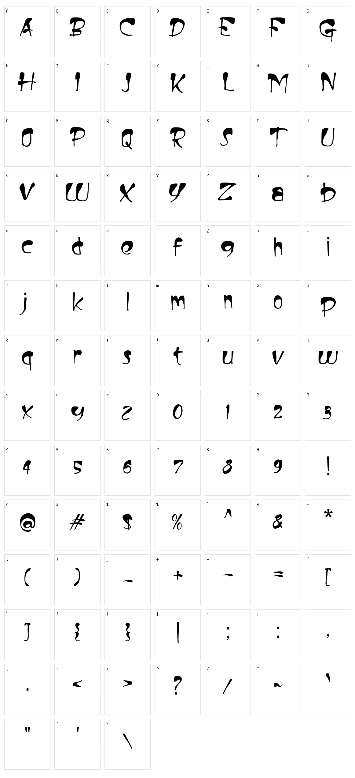 Badsaber Character Set