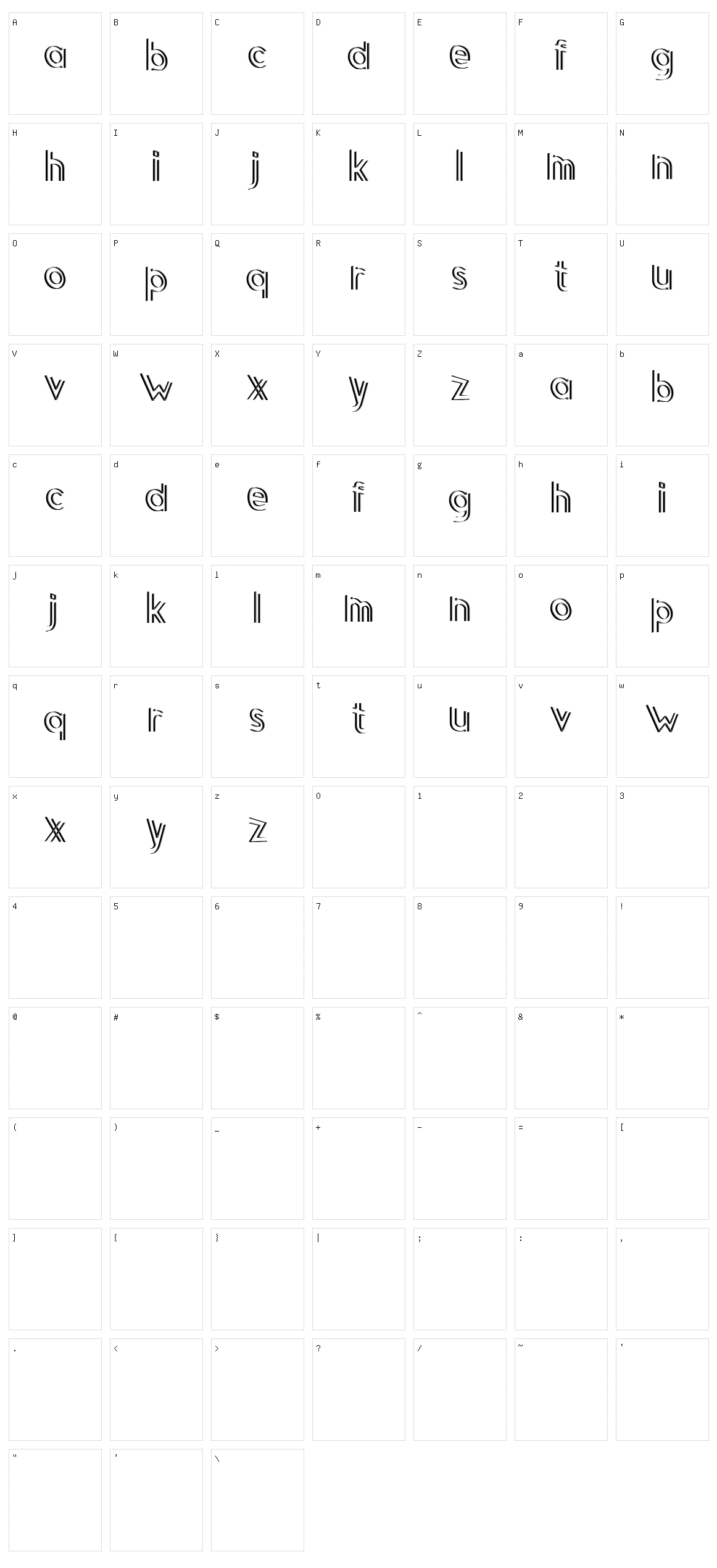 Bagatela Character Set