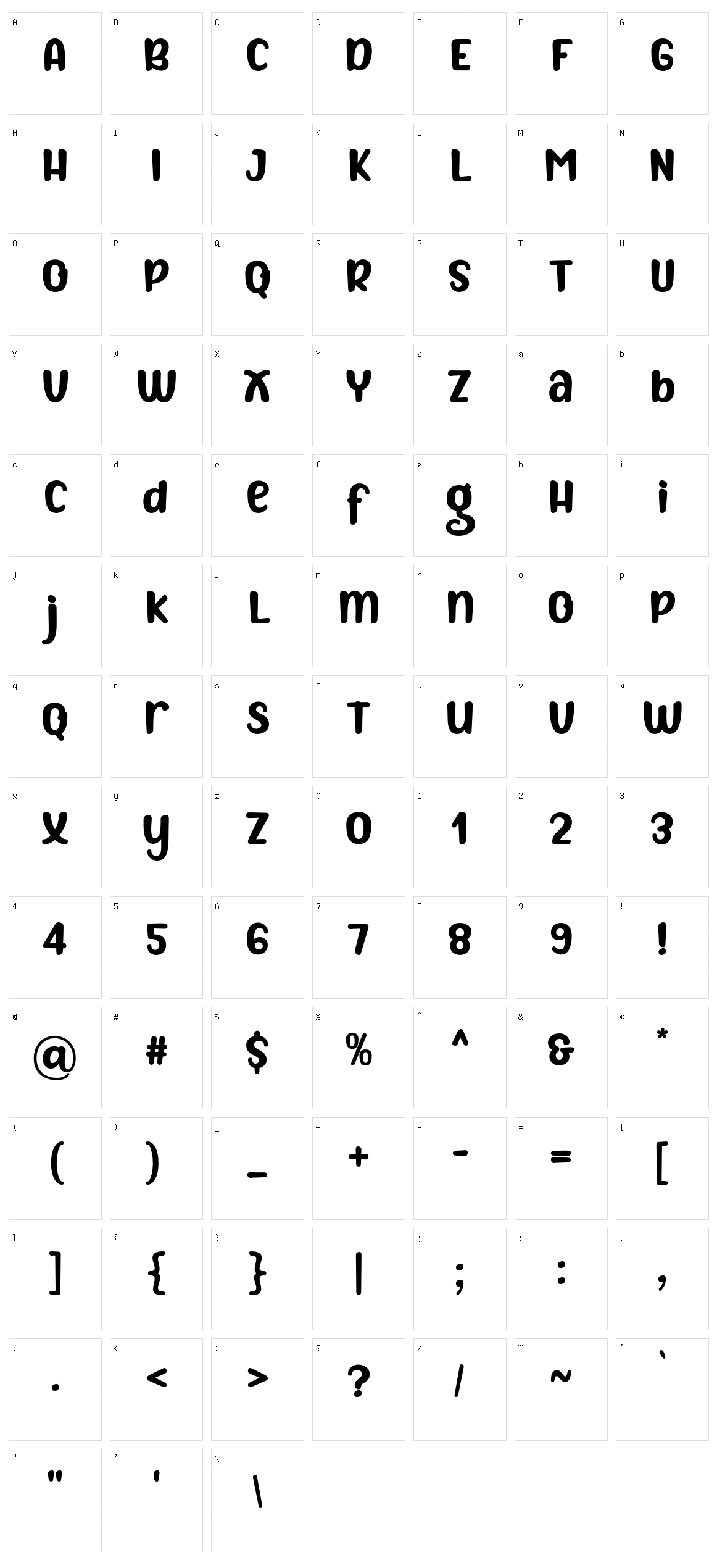 Bagus Character Set