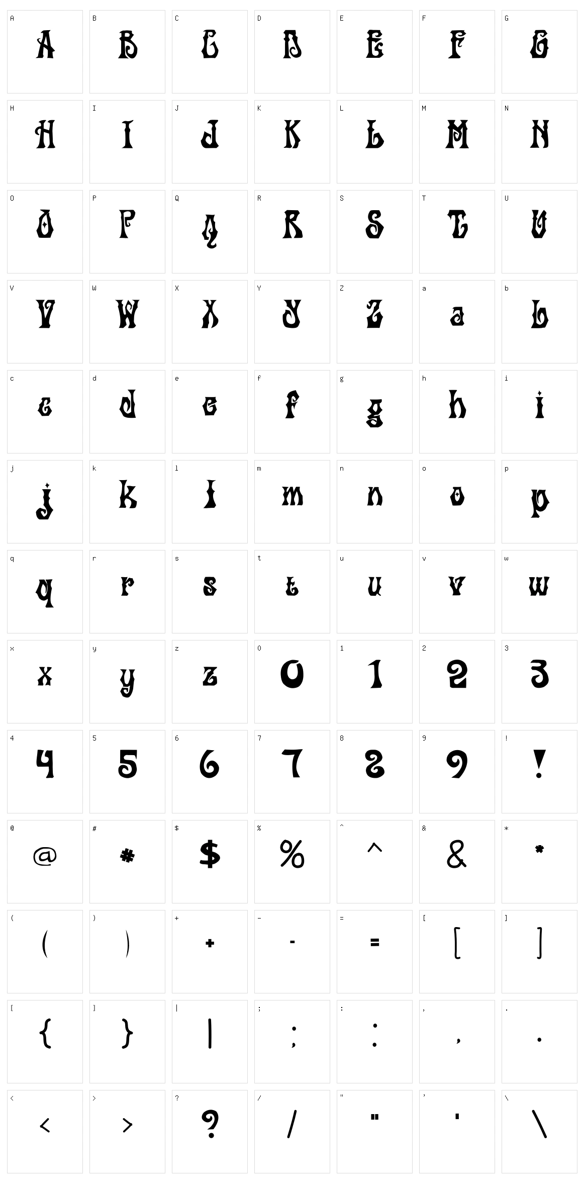 Balekambang Character Set
