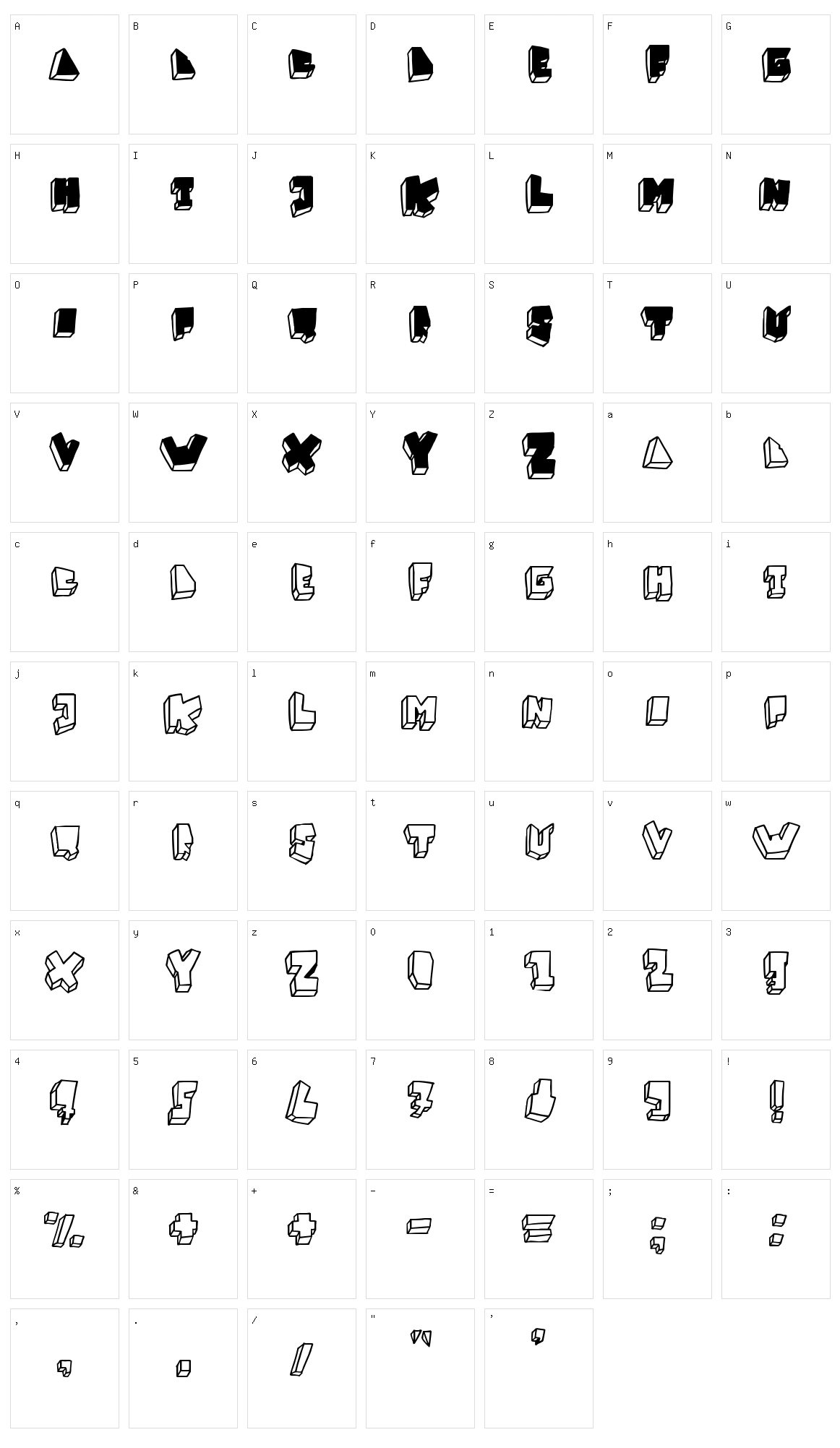 Balok-Balok Tak Sempurna Character Set