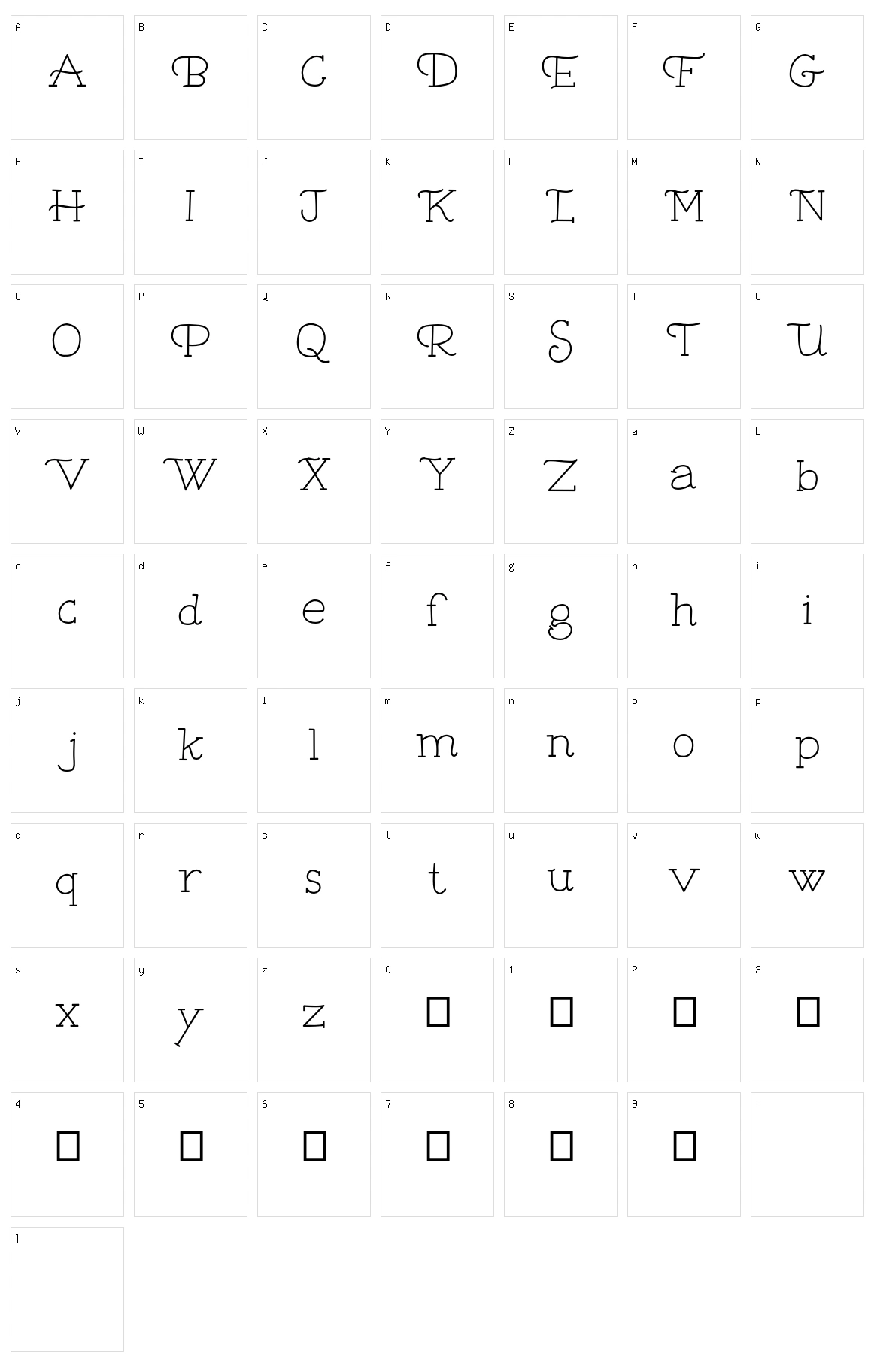Bambina Character Set