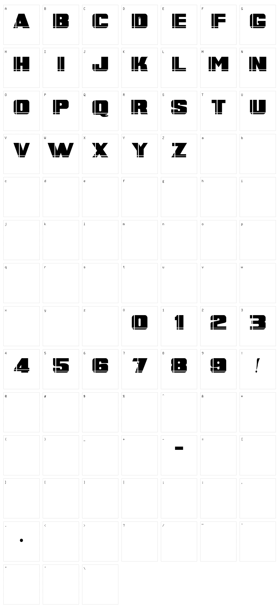 Banner Script Character Set