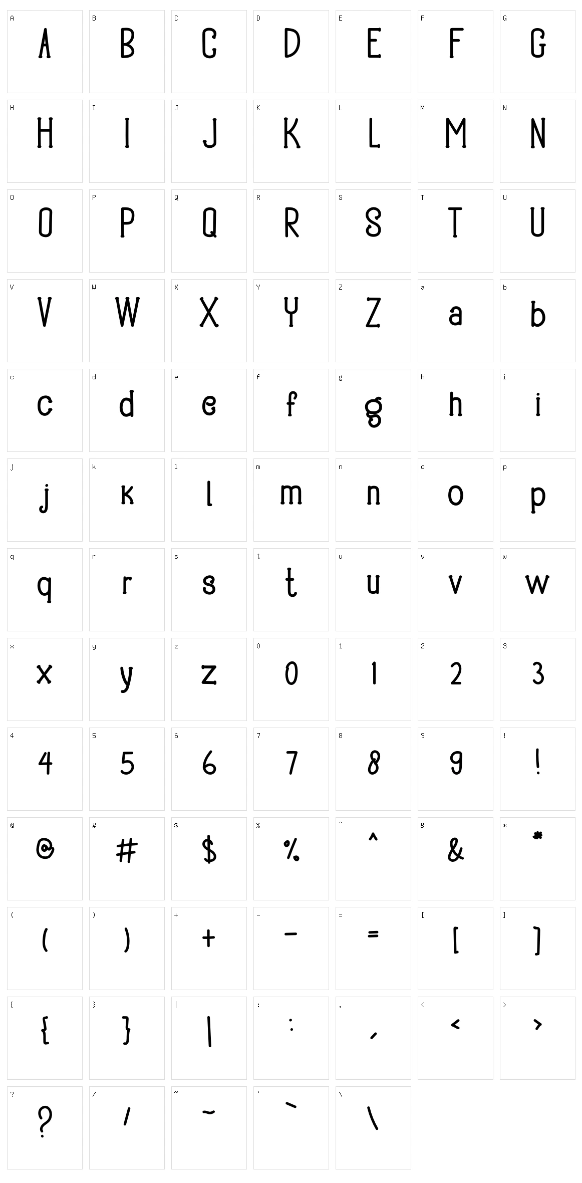 Barkoly Slim Character Set