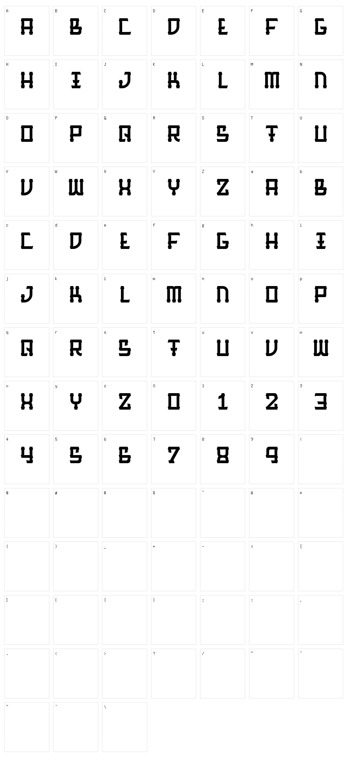 Barque Character Set