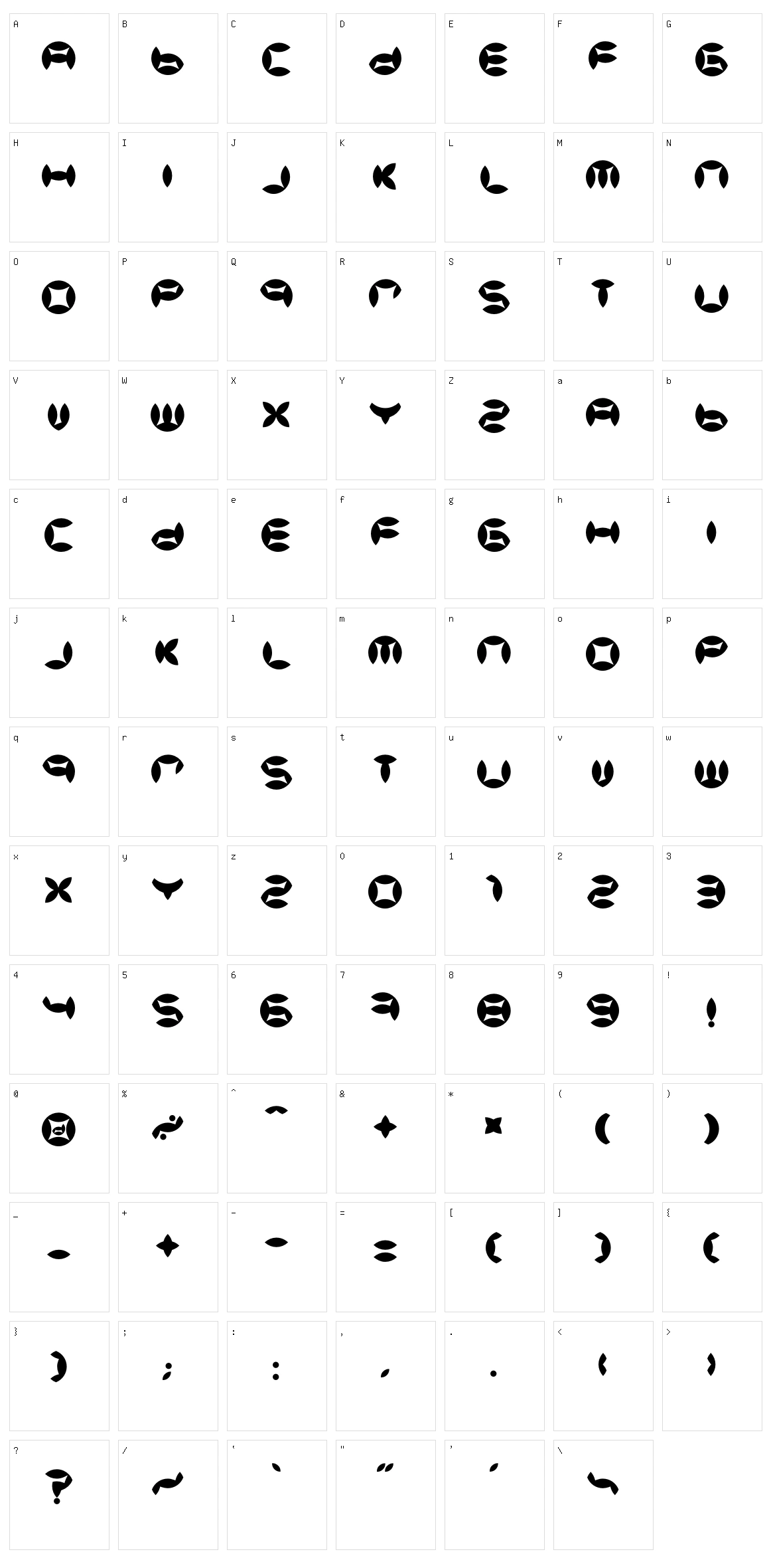 BD Beans Character Set