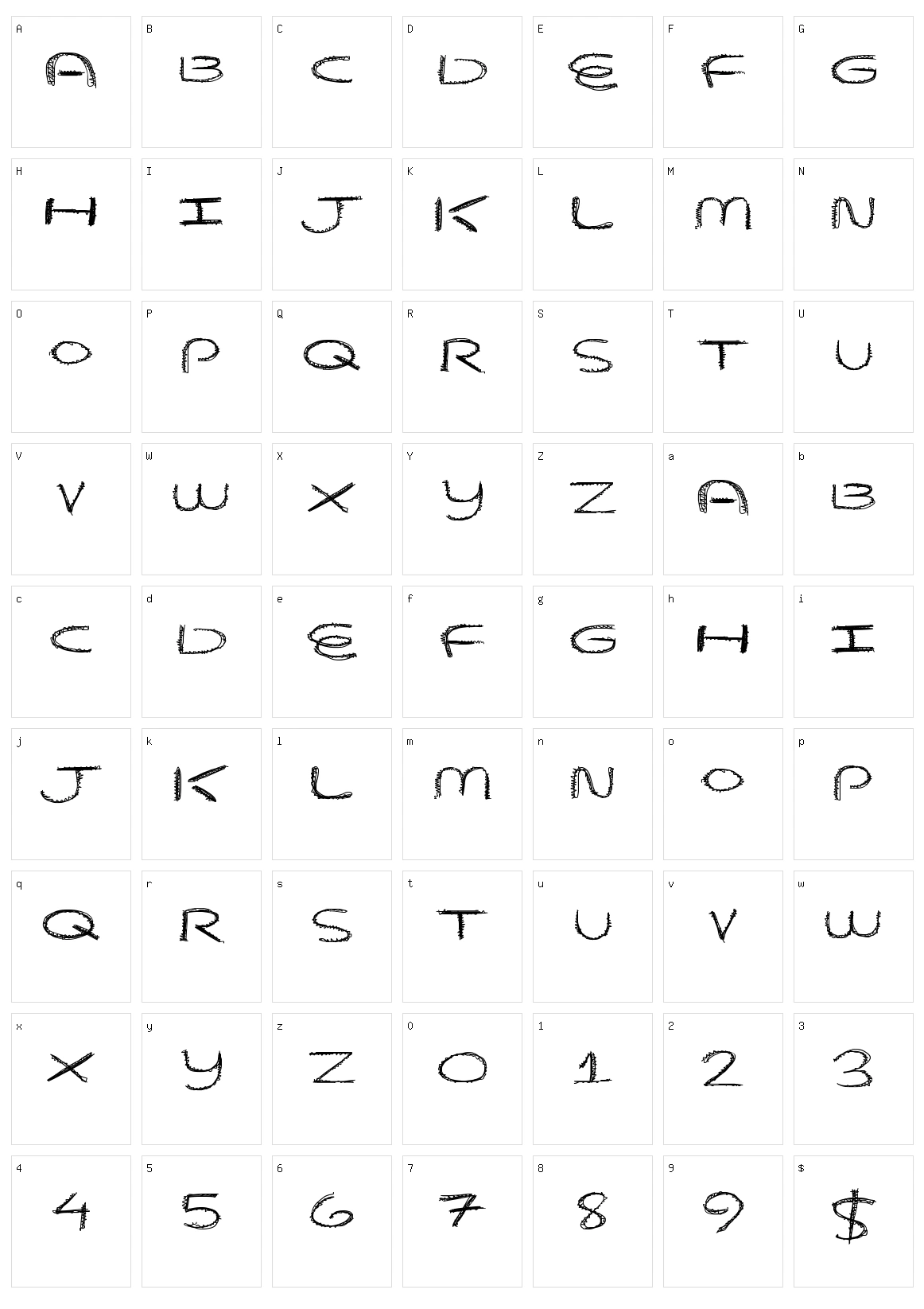 Beaver Scratches Character Set