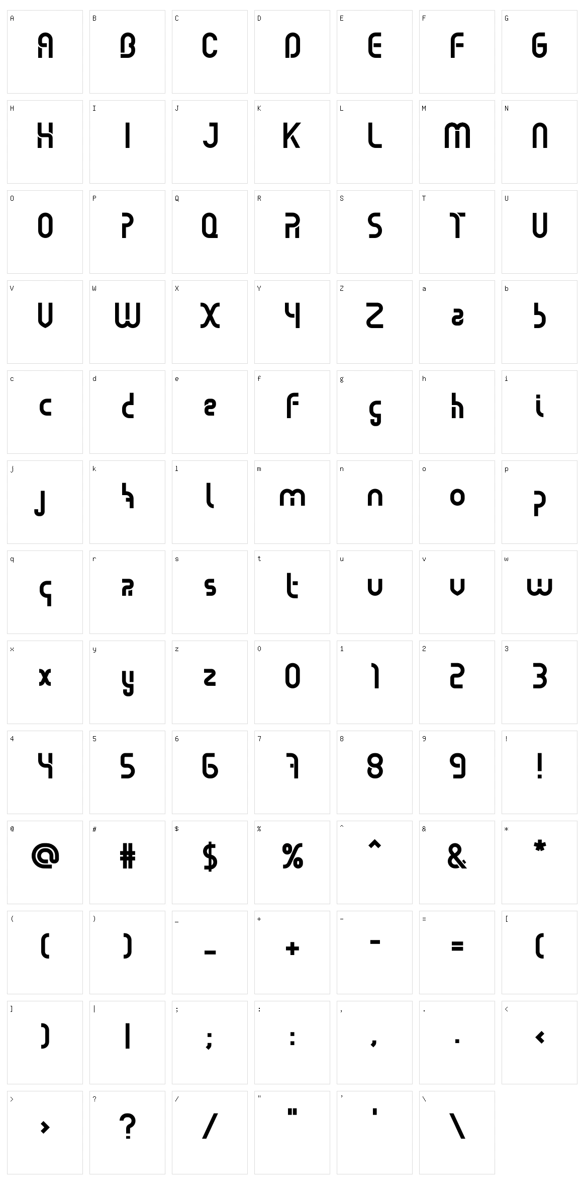 Bebel Character Set