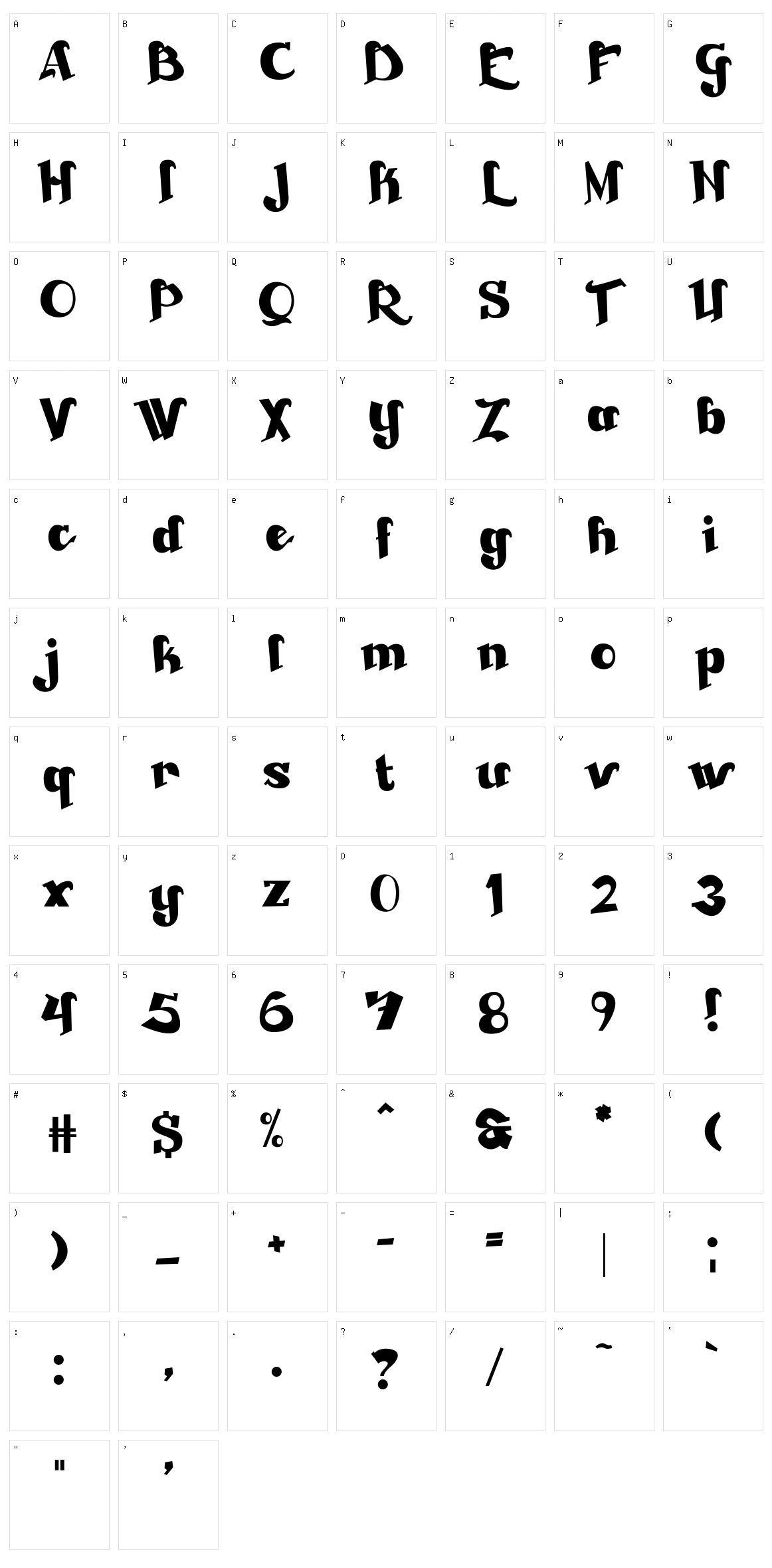 Beckasin Character Set