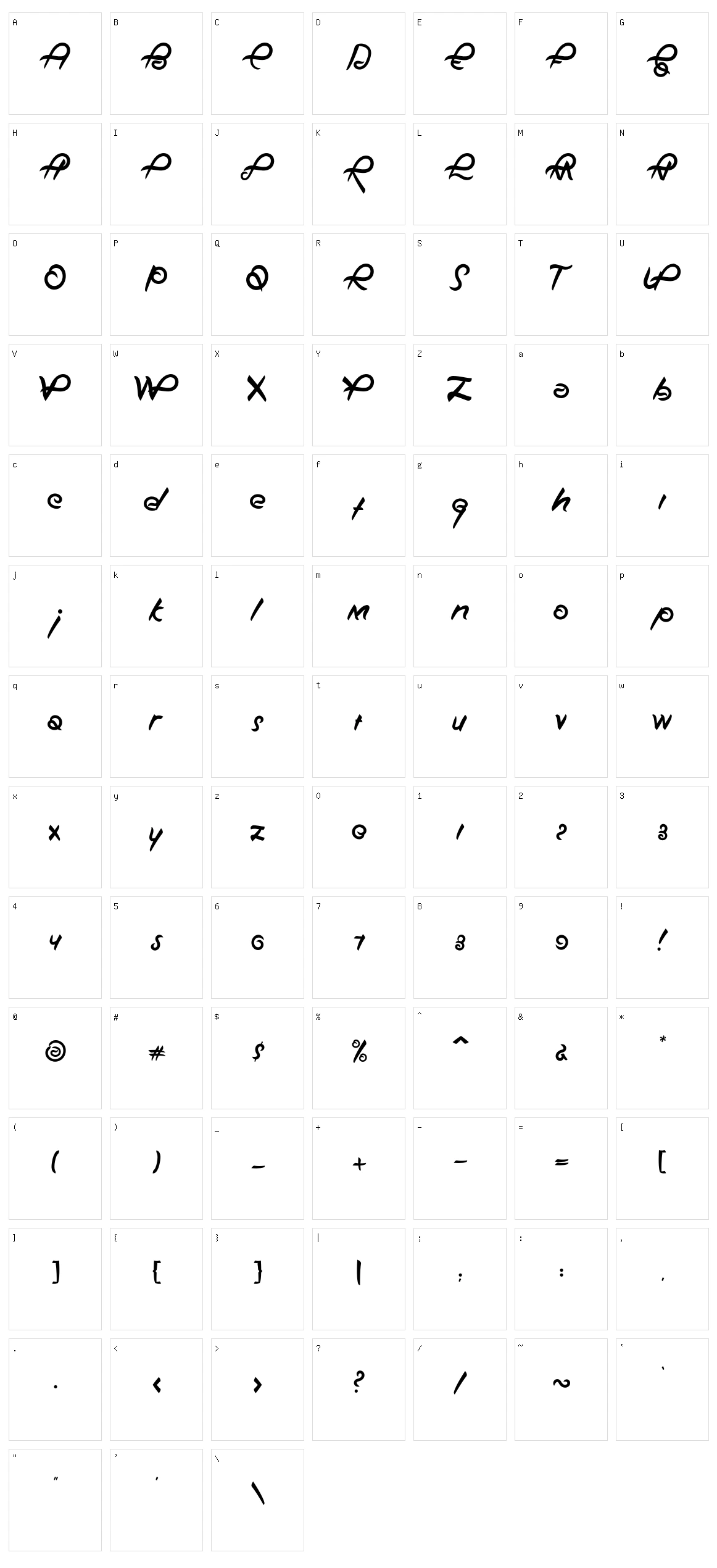 Bee Long Character Set