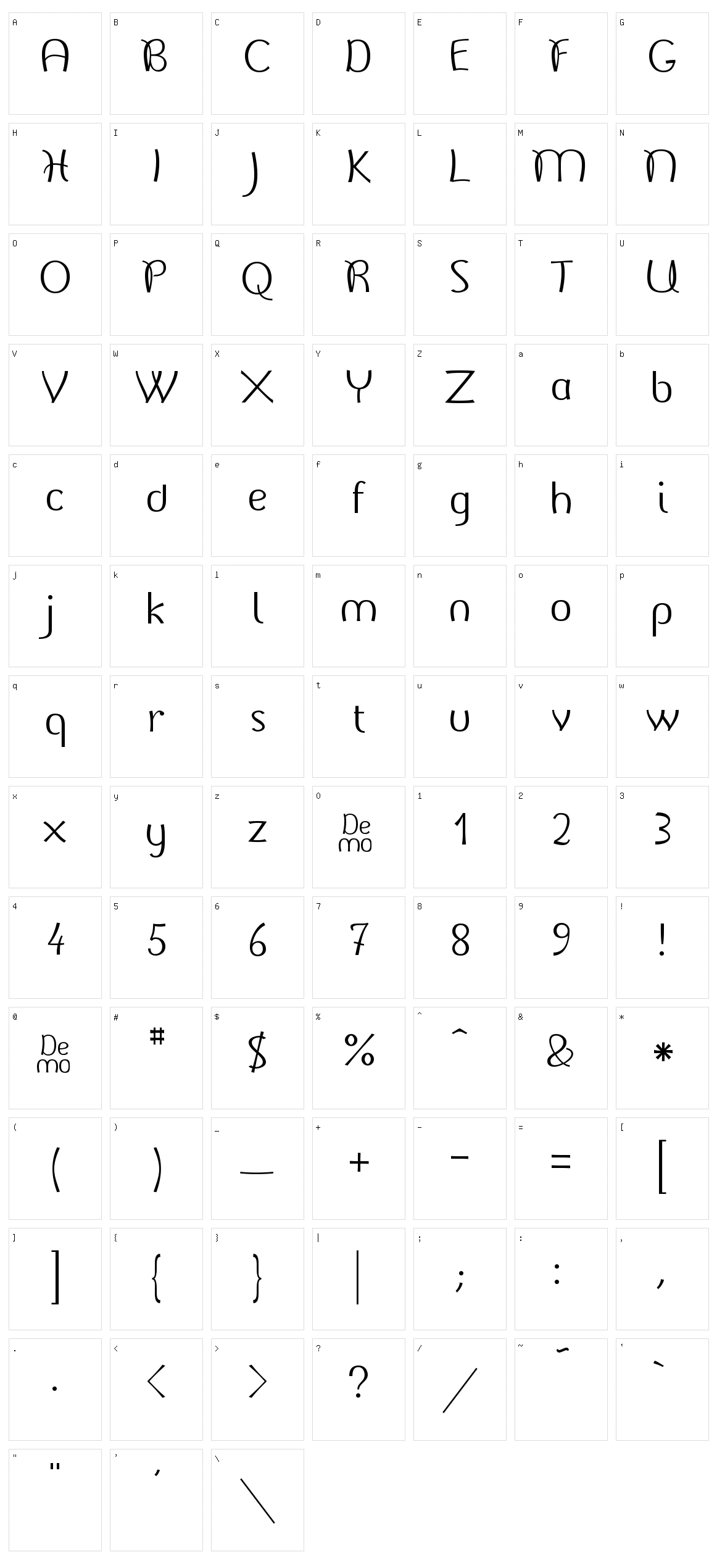 Belladone Character Set