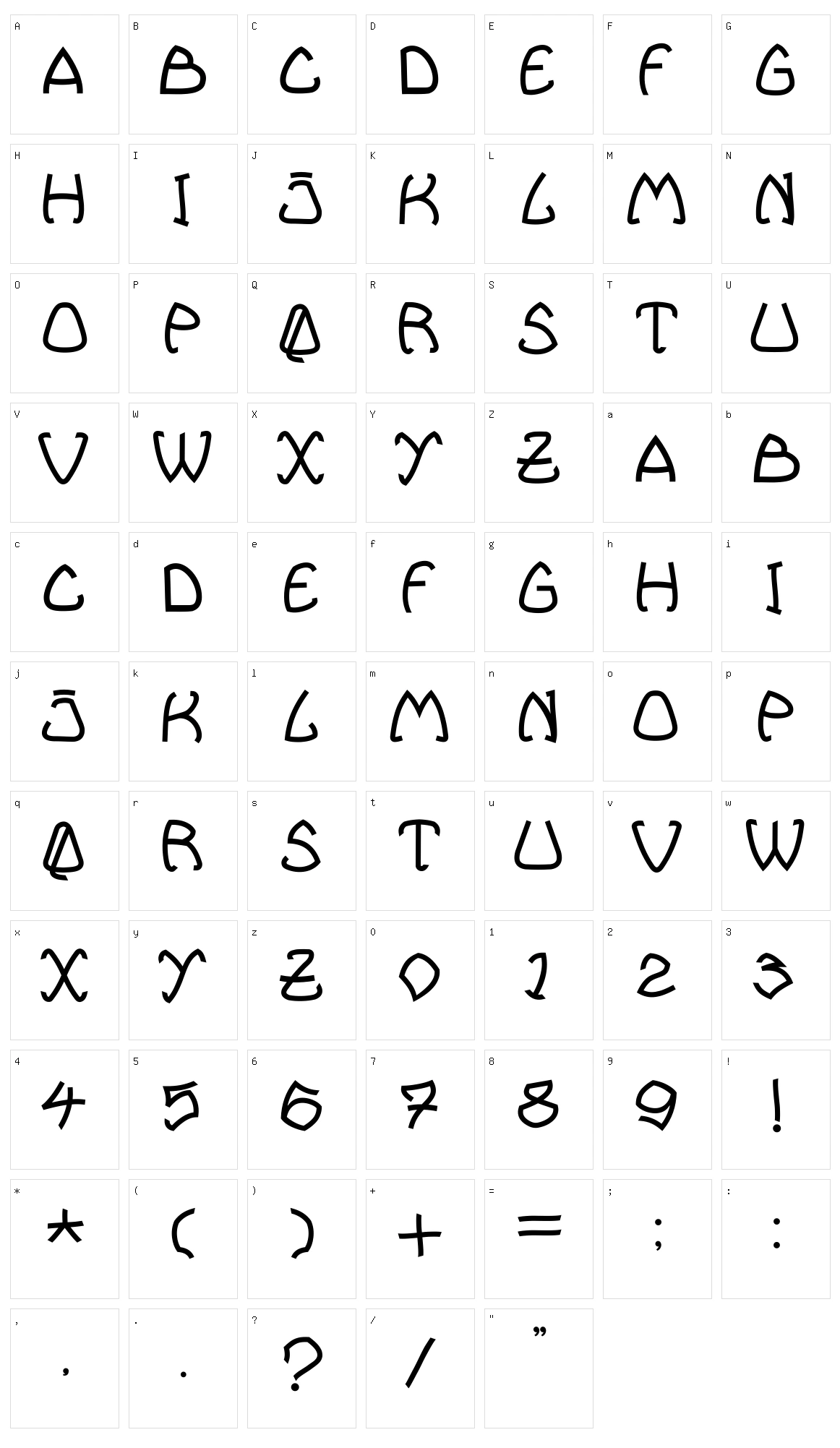 Bellhuy 1891 Character Set