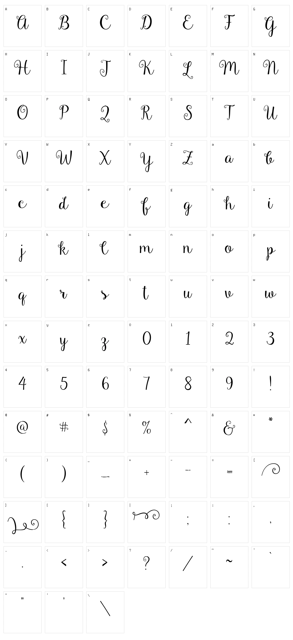 Gardenia Character Set