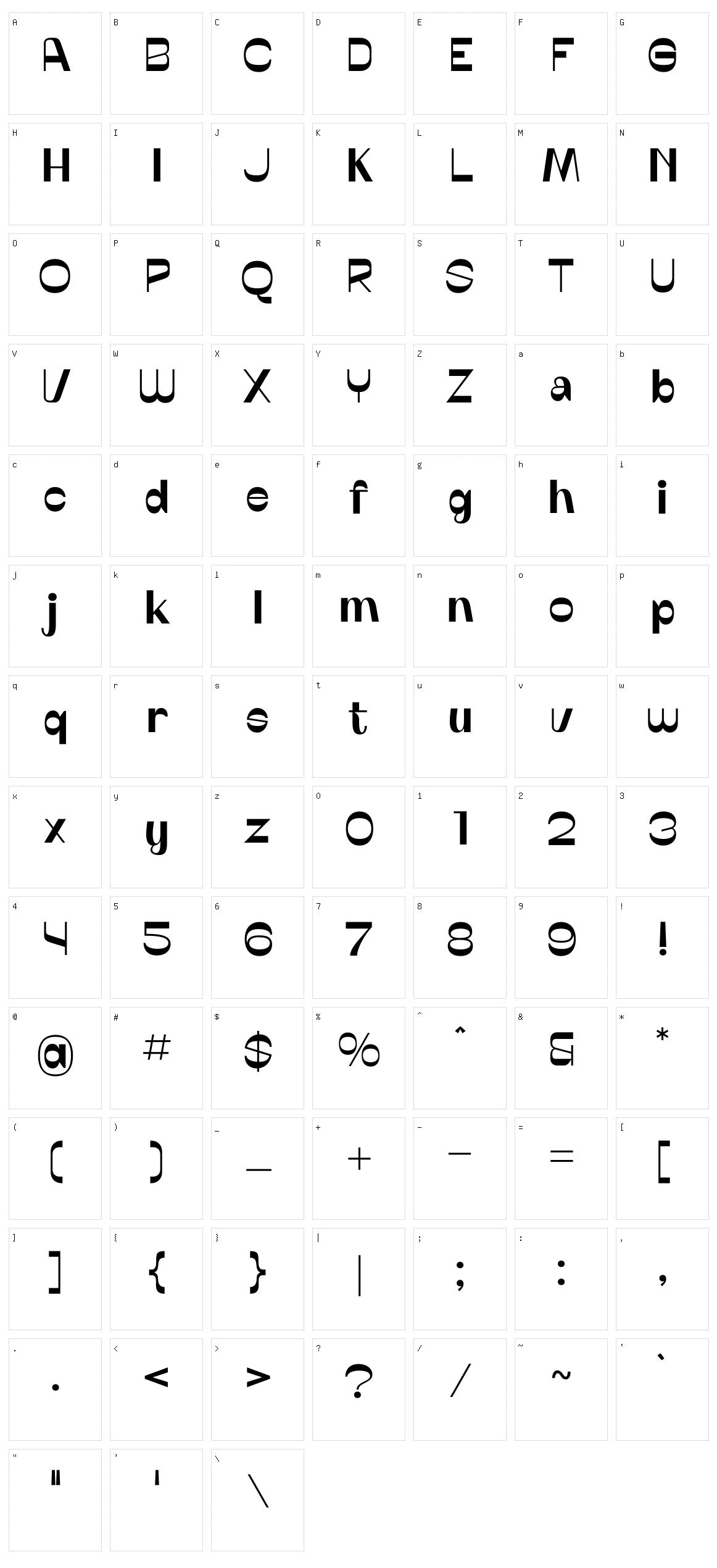 Benathio Character Set