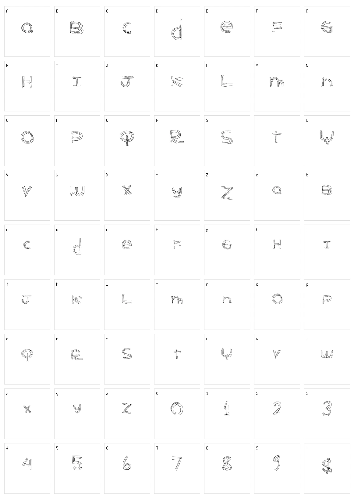 Bender Lines Character Set