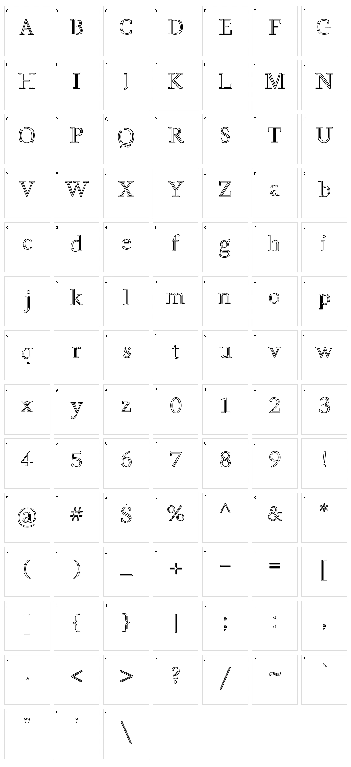 Bent Wire Character Set