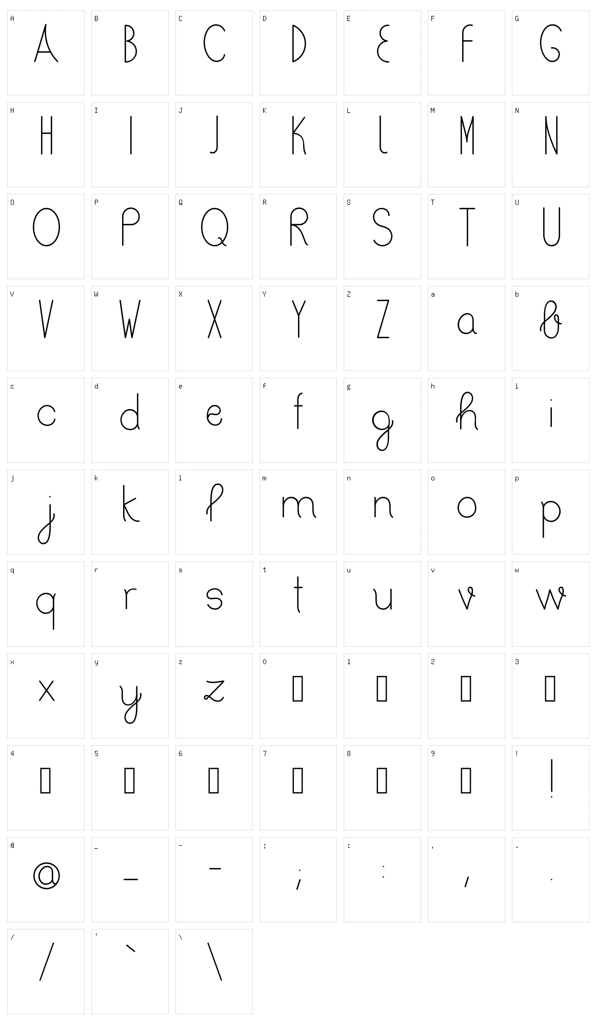 Bertica Character Set