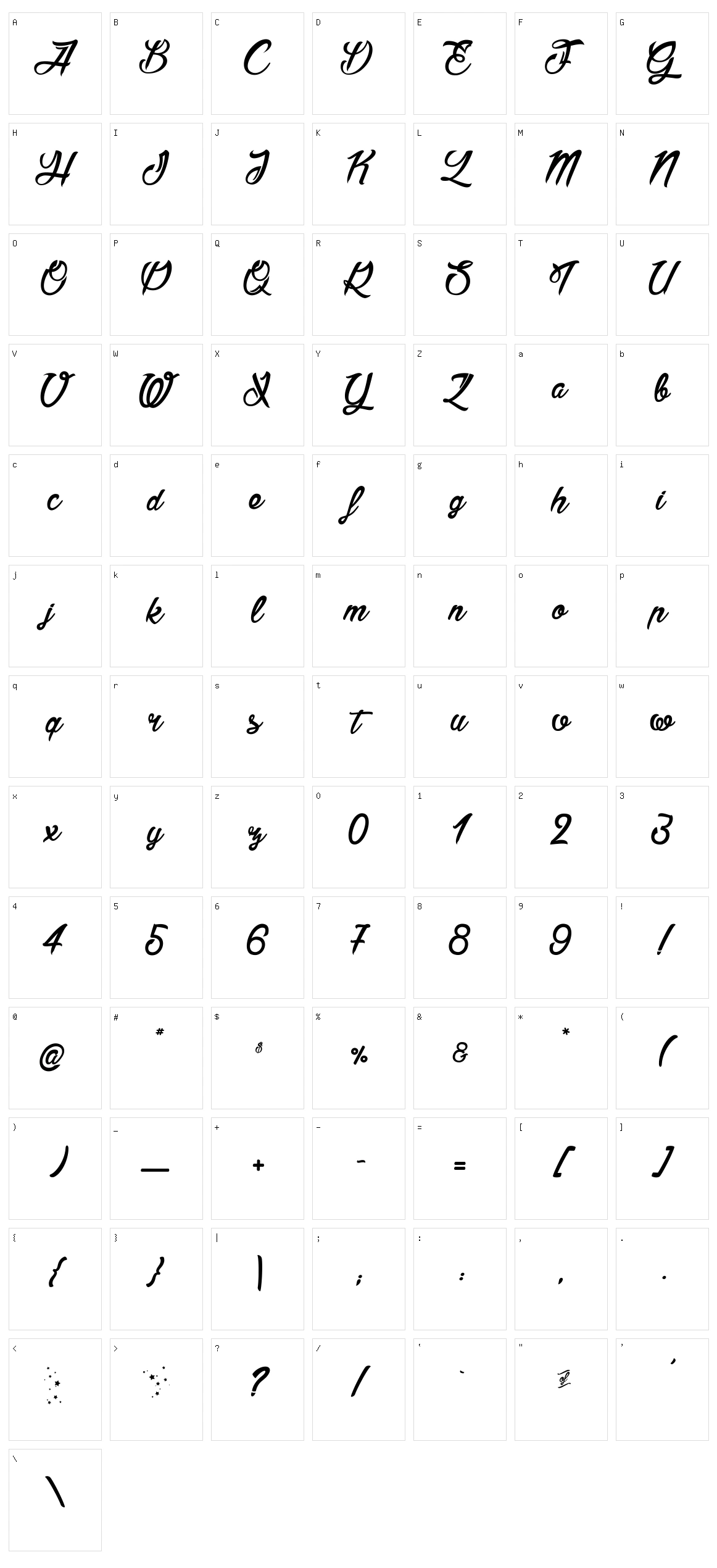 Stars Character Set