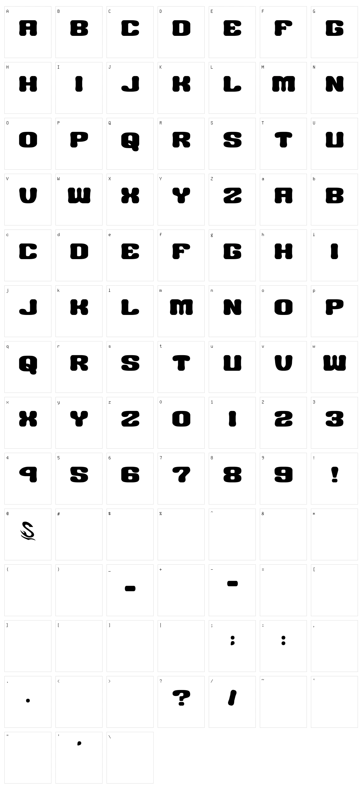 Big Burger G Character Set