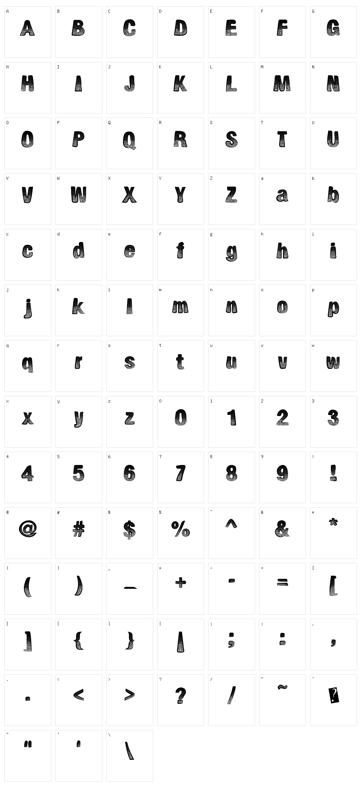 Big Print Character Set
