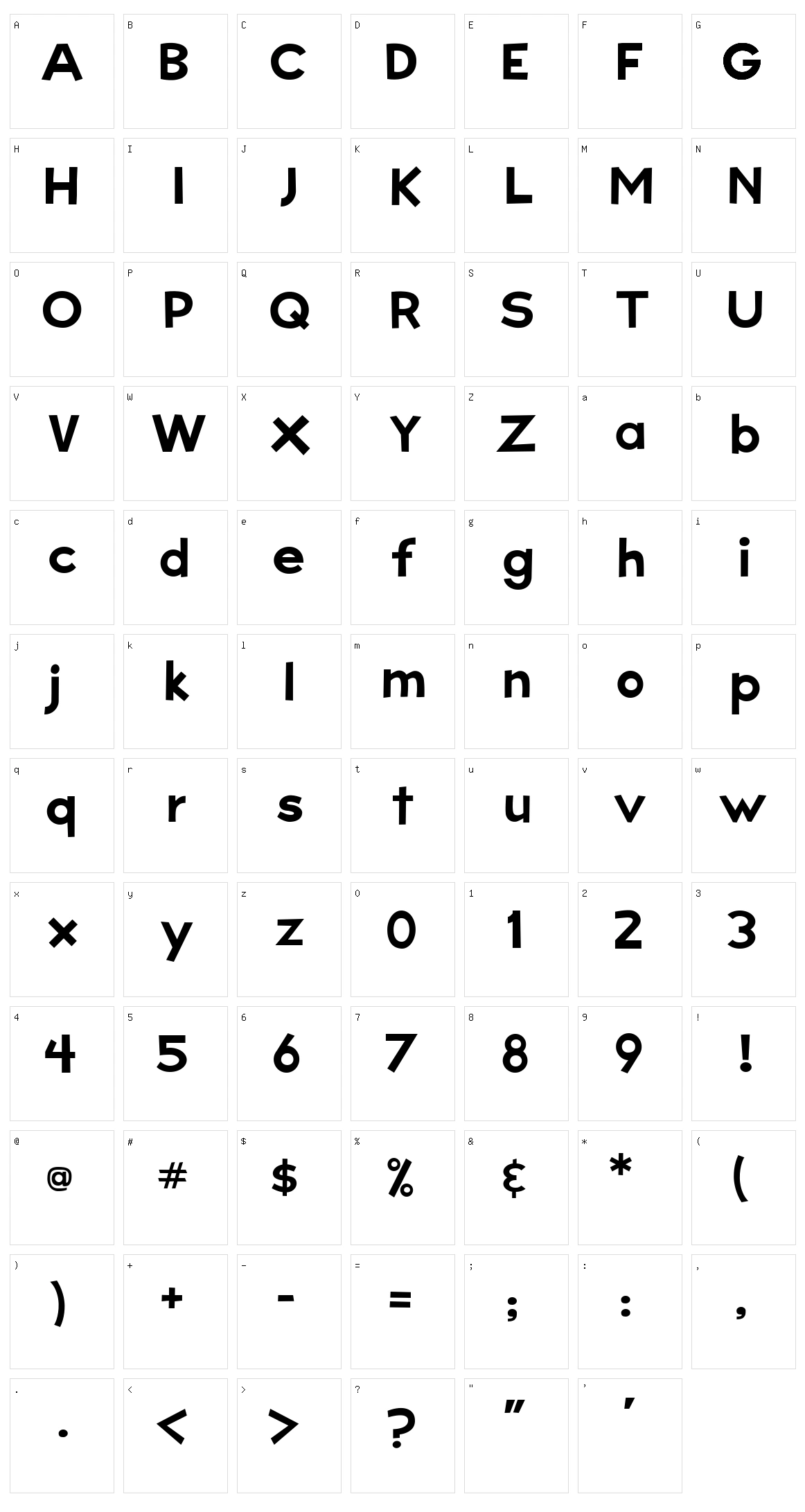 Big Sky Character Set