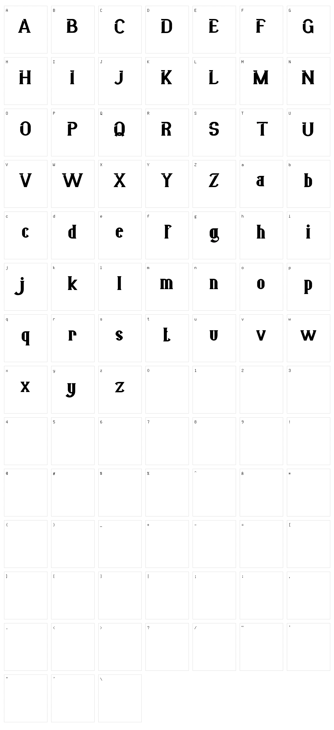 Bigcity Character Set