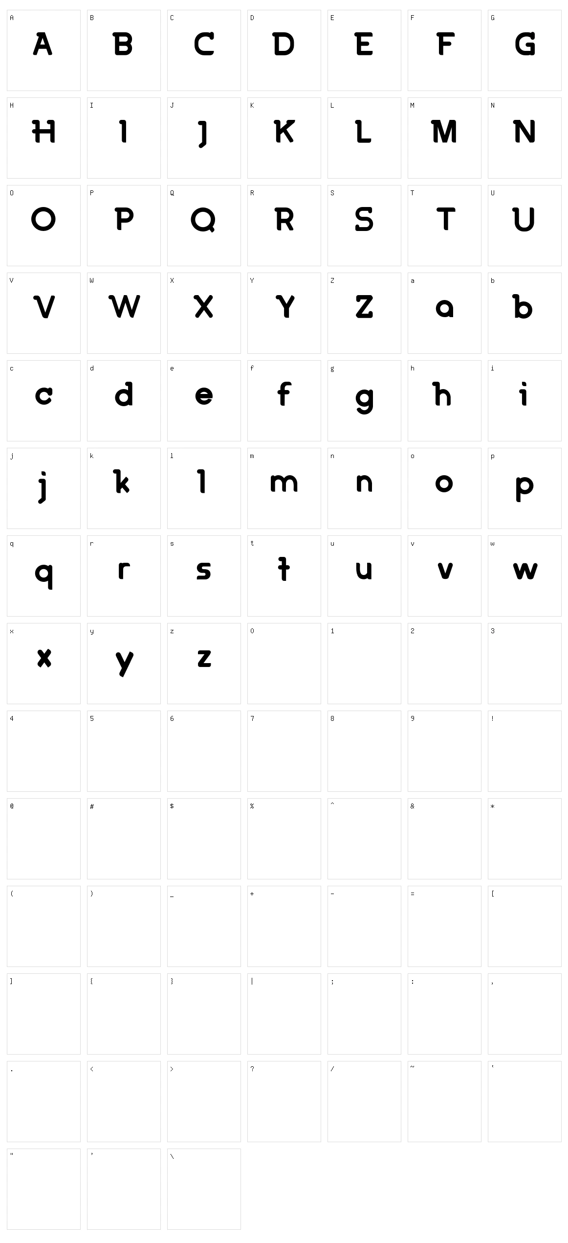 Bigote Character Set