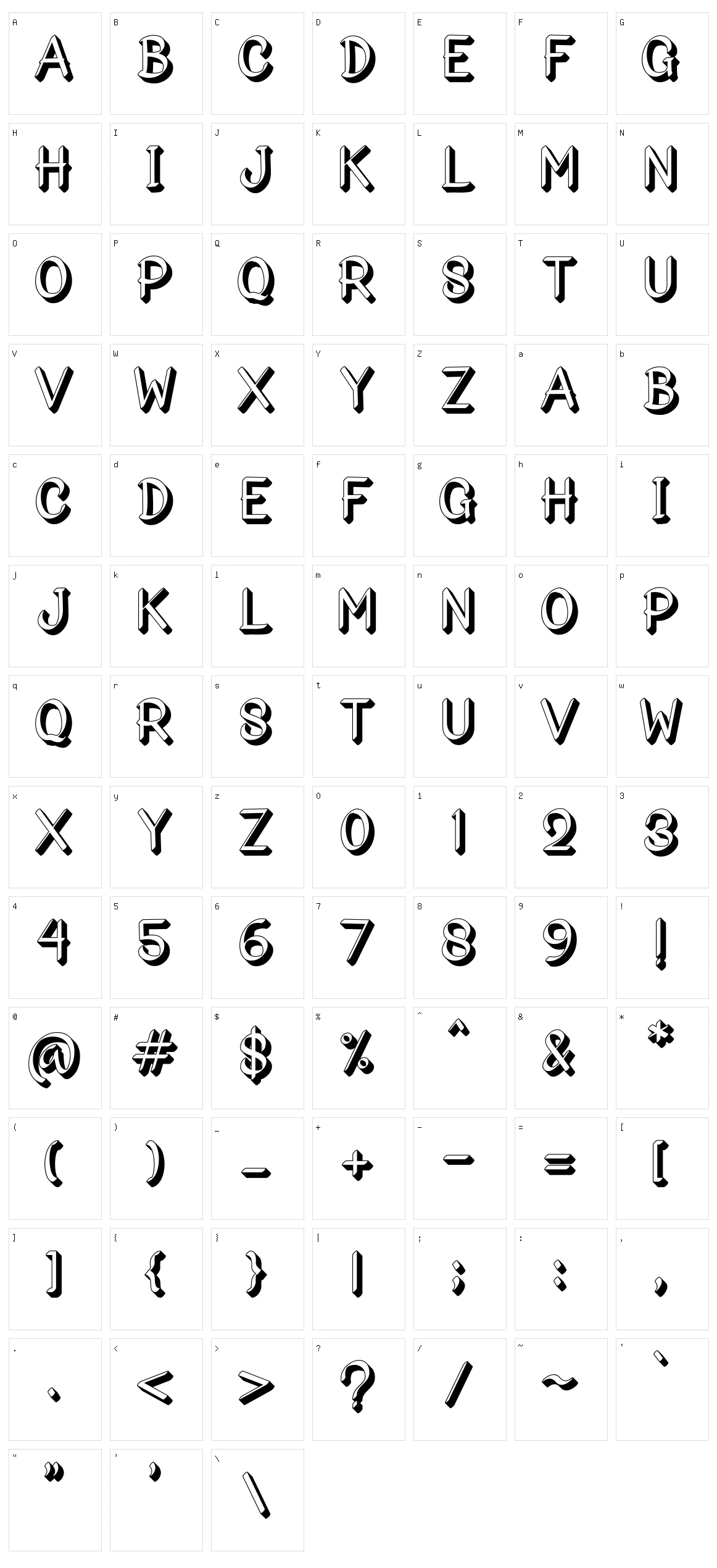 Bigshado Character Set