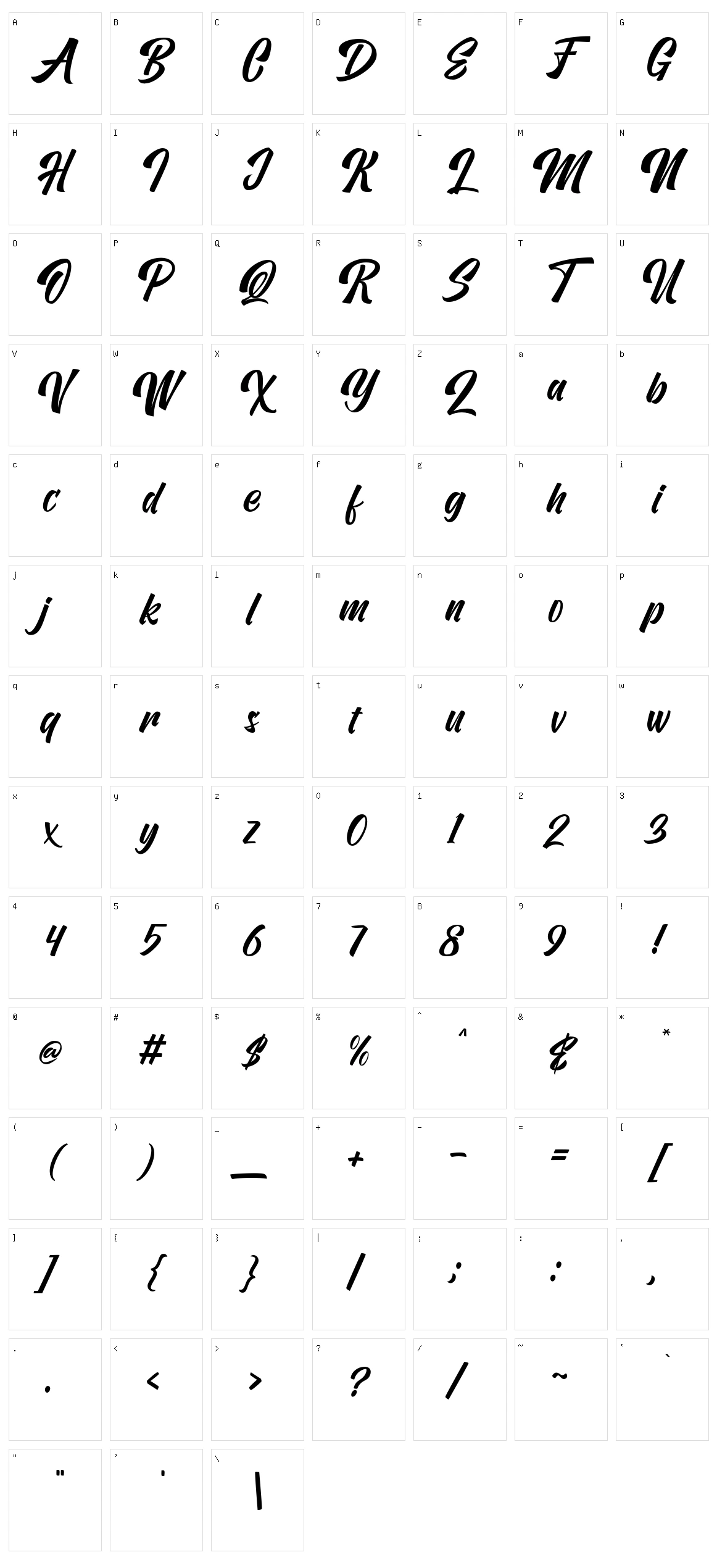 Vervelle Character Set