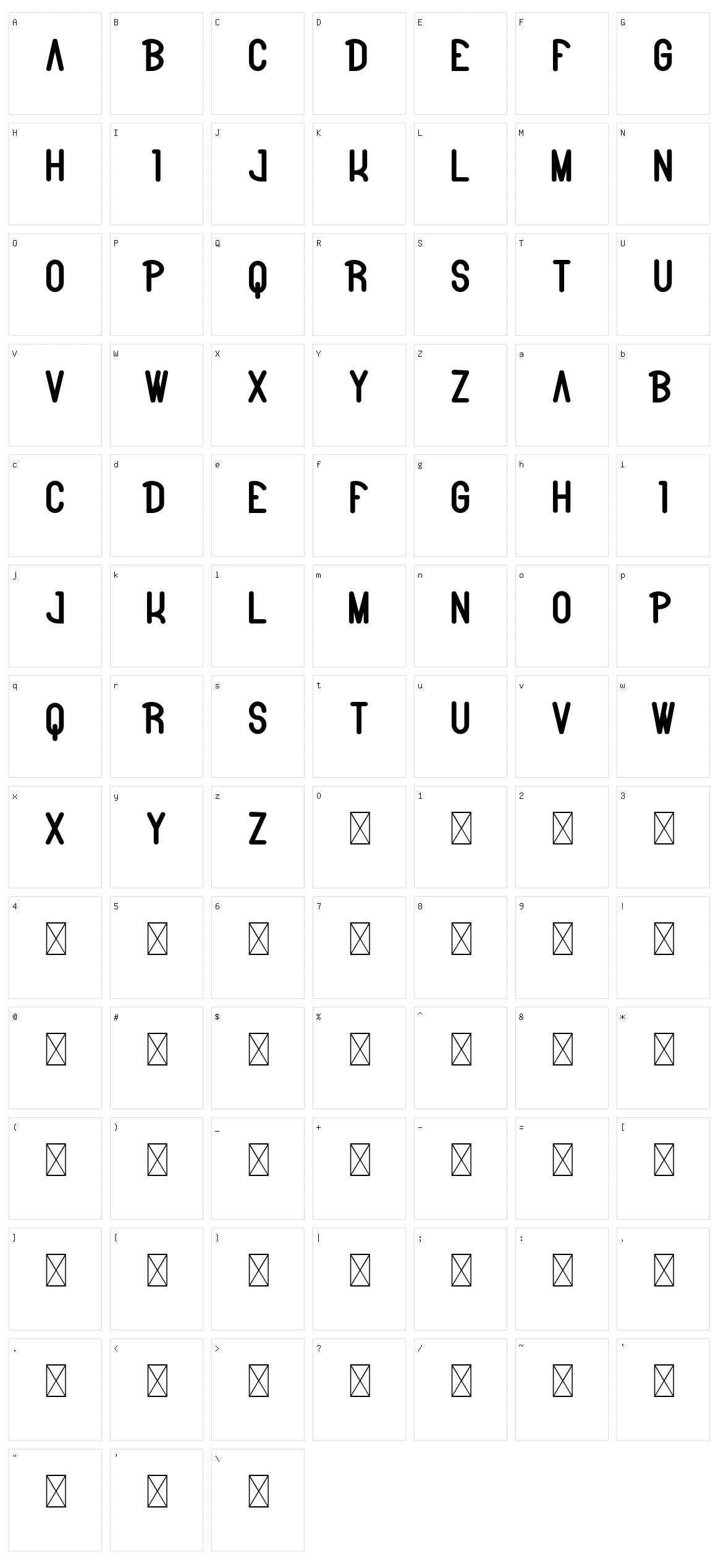 Bitter Space Character Set
