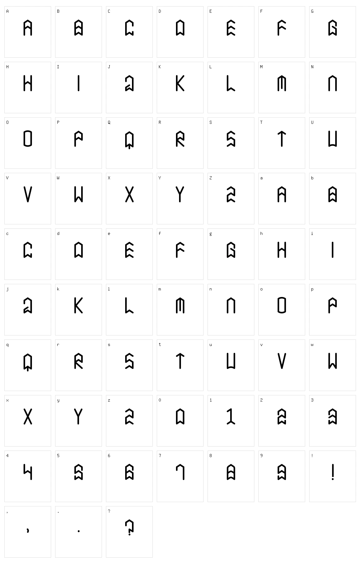Black Hawk Character Set