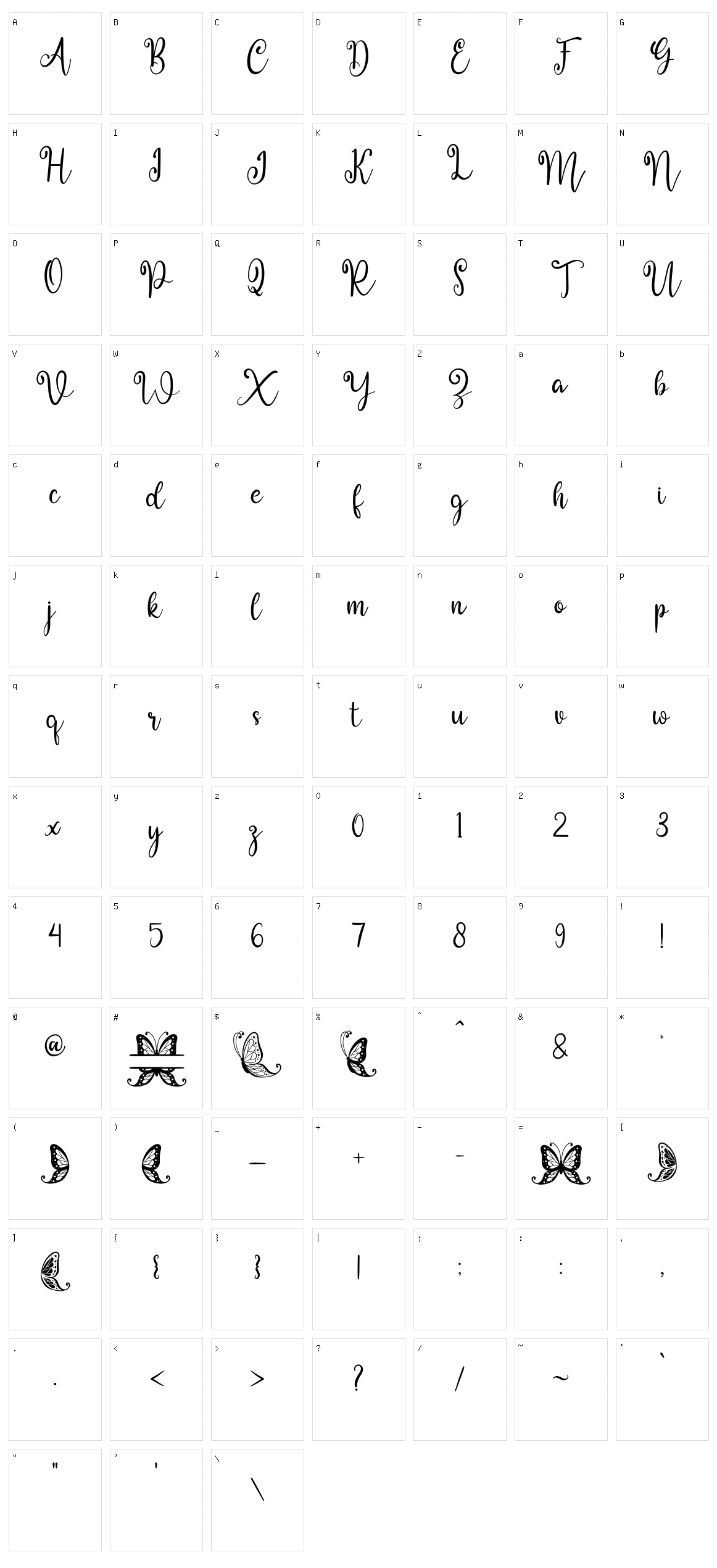 Adelina Character Set