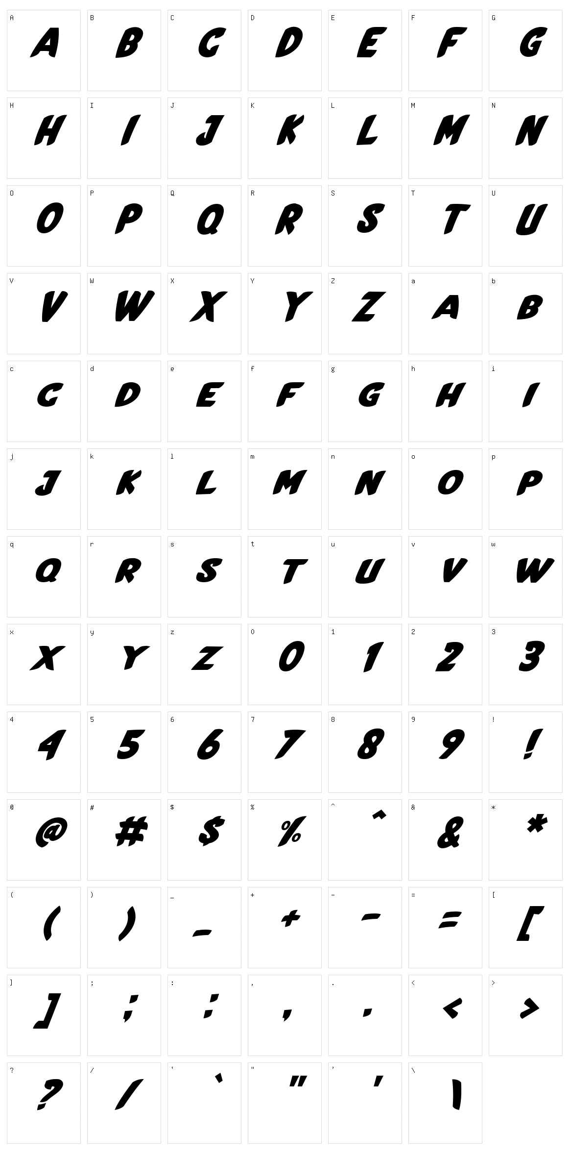 Black Sharp Character Set