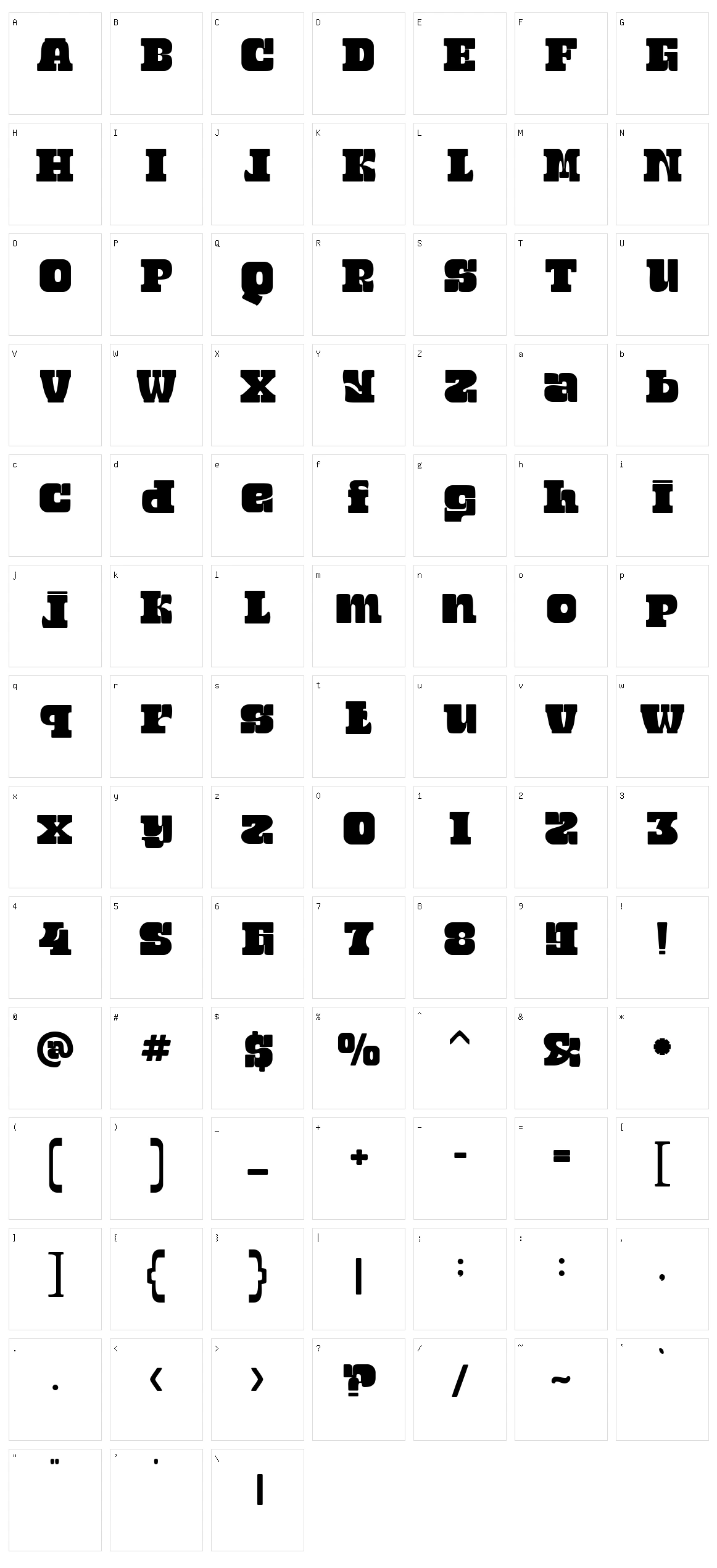 Black Street Character Set