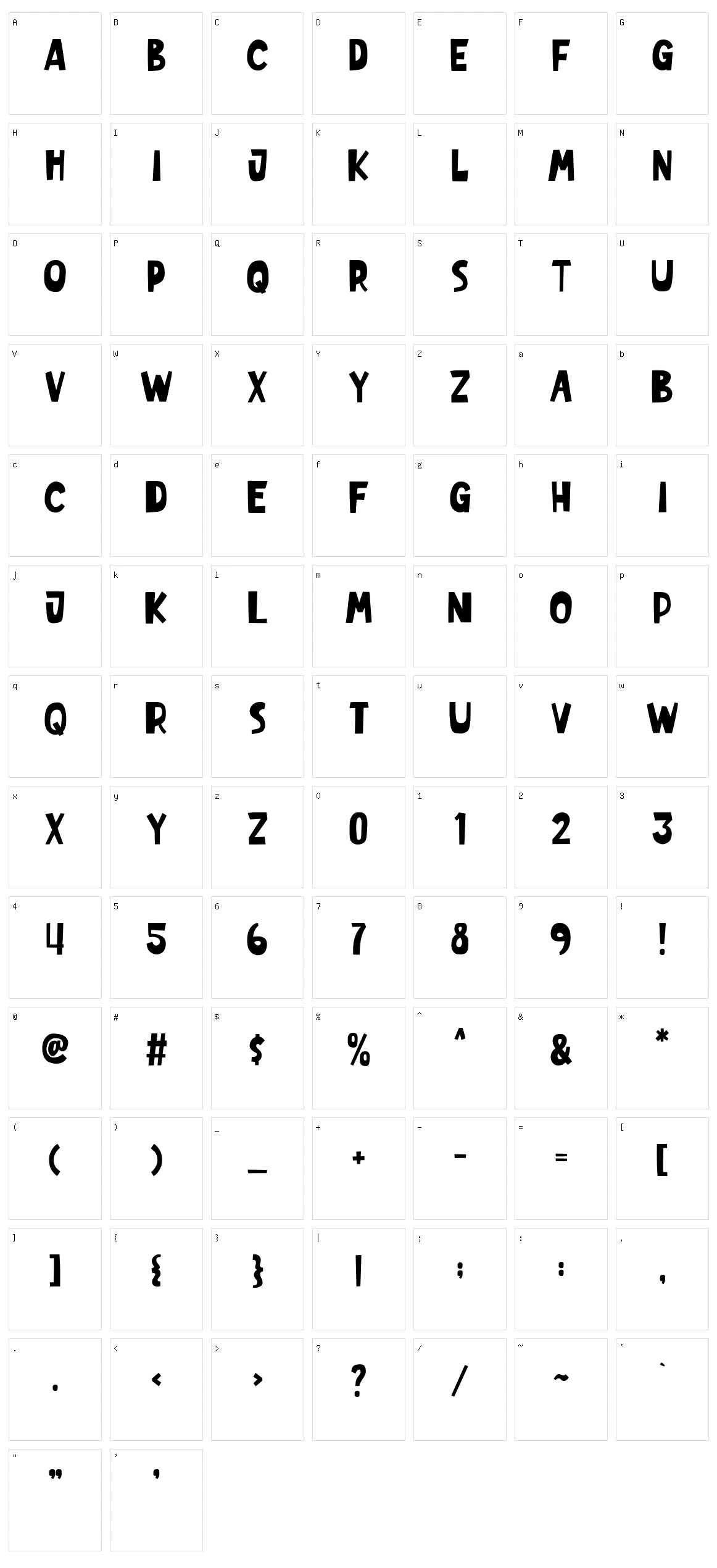 Blacks Roobin Character Set