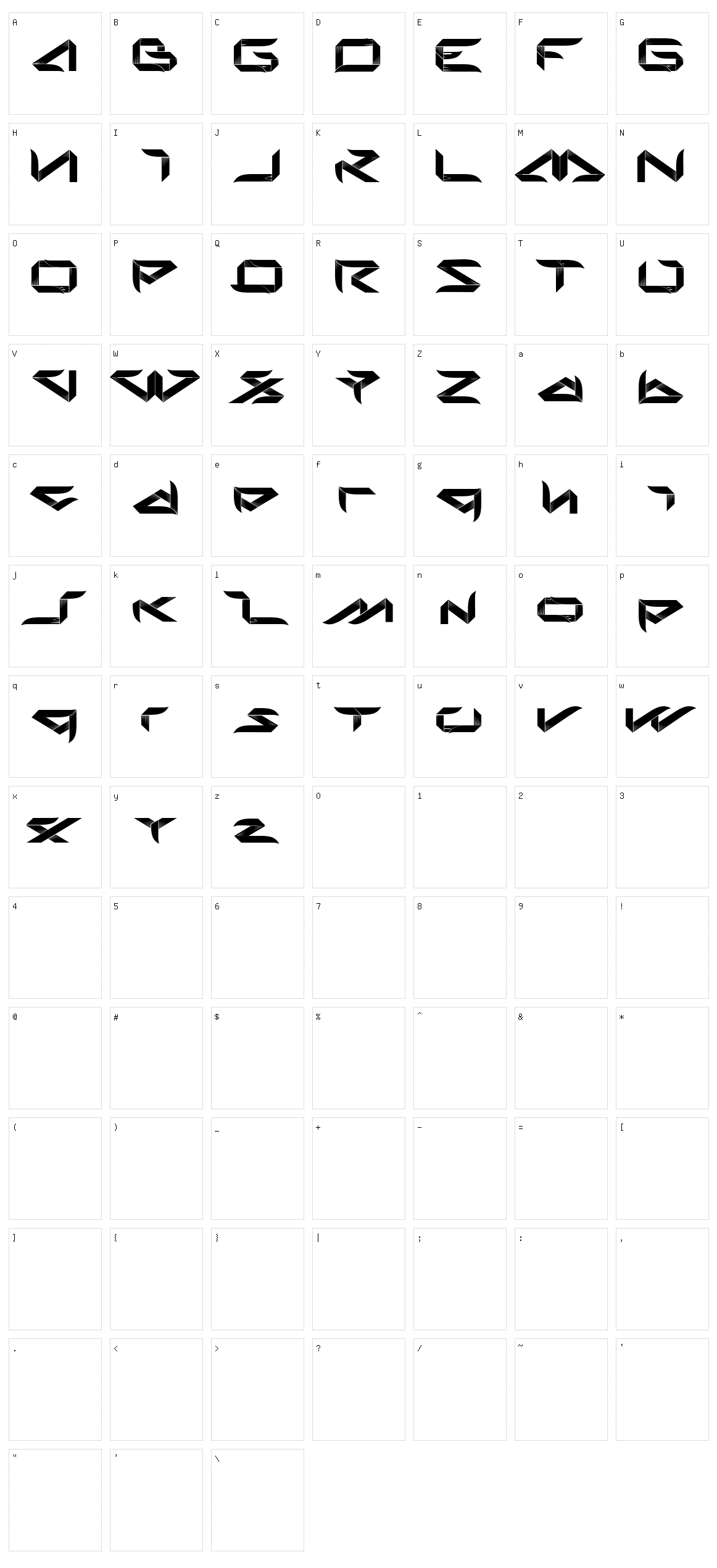 Bladeline Character Set