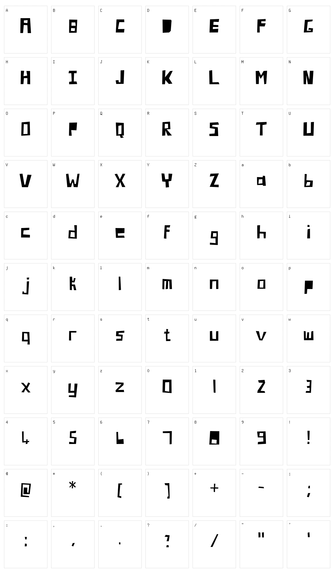 Blockhead Character Set