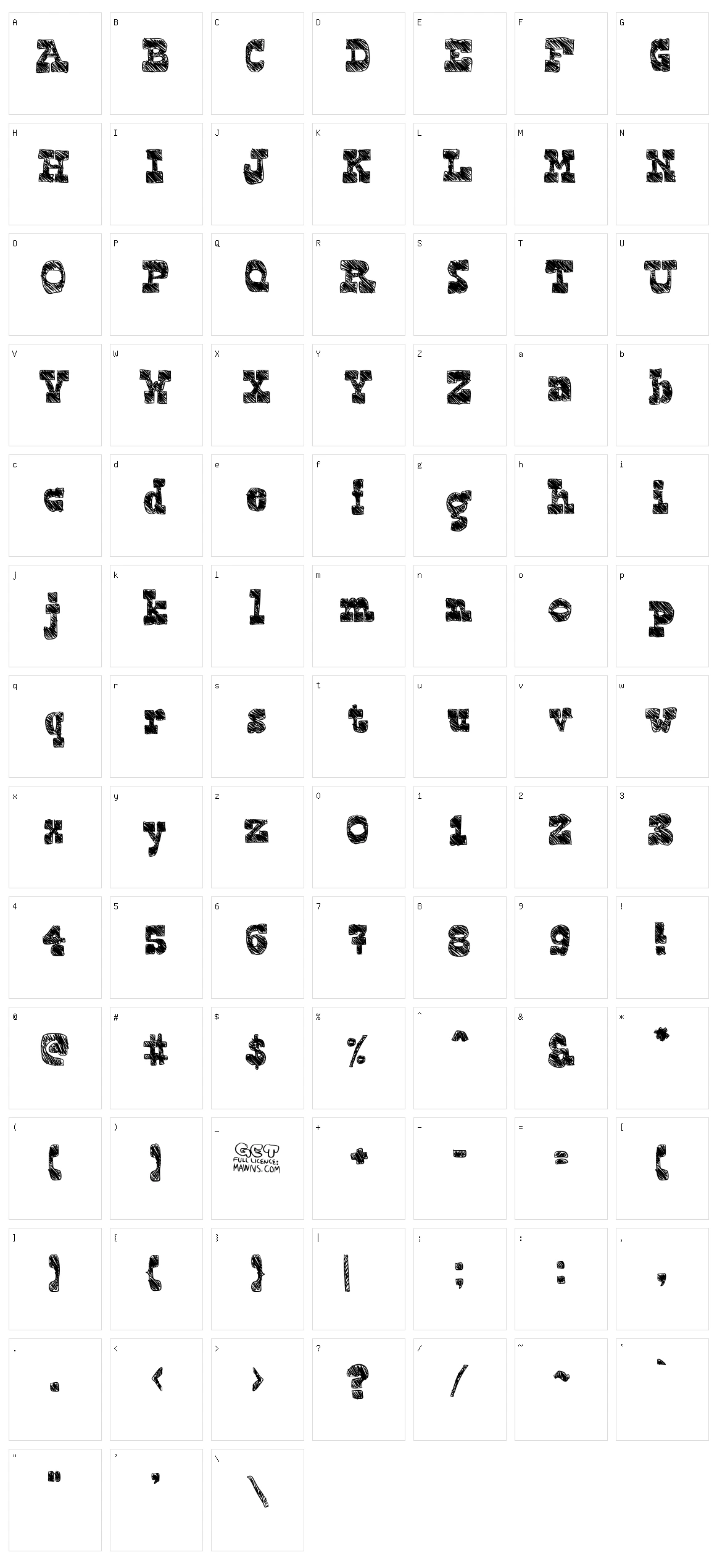 Blockography Character Set