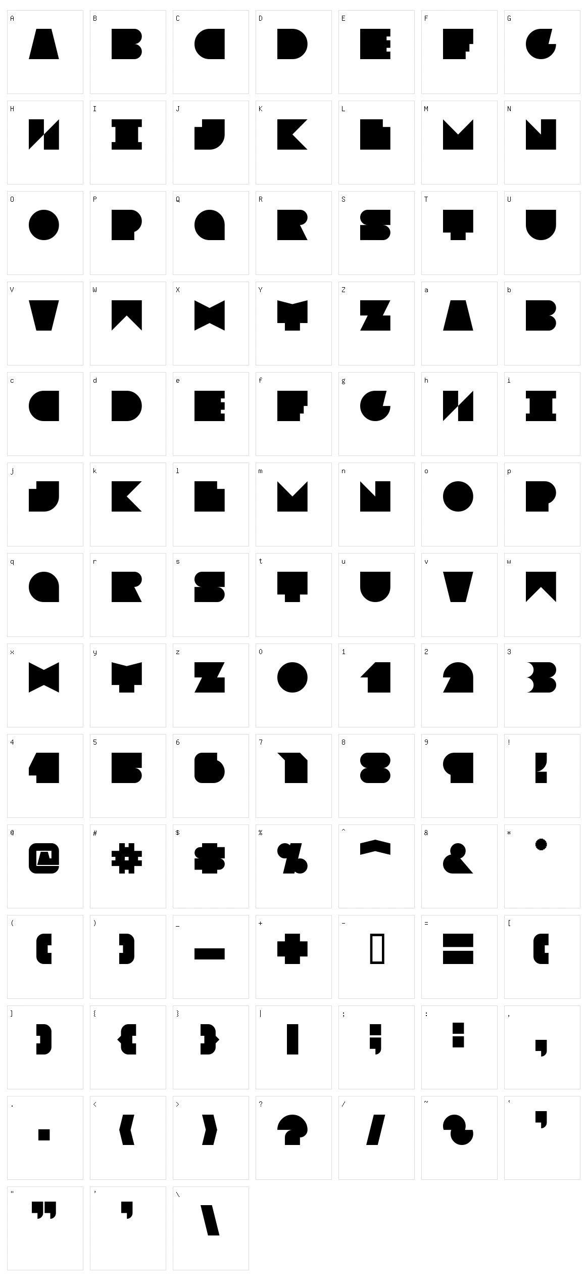 Blokked Character Set