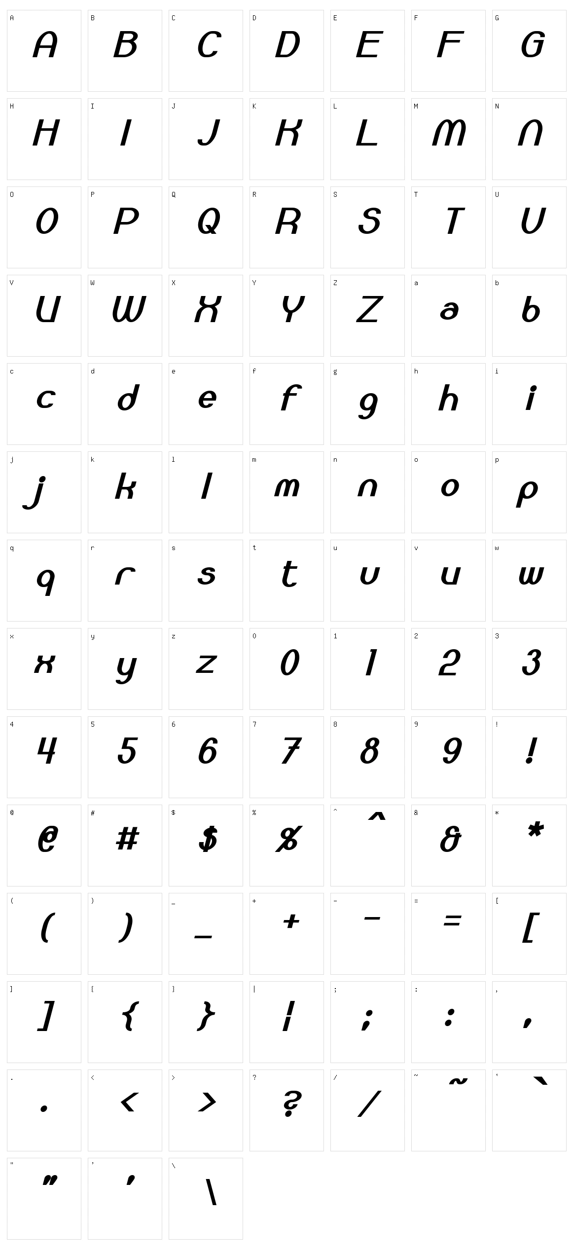 Bloomingworth Character Set