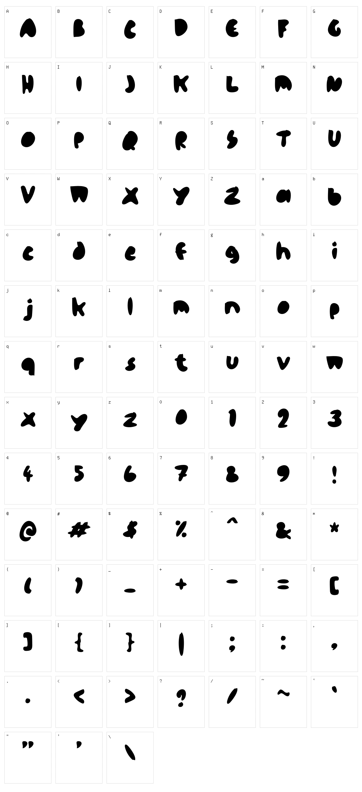 Blopopo Character Set