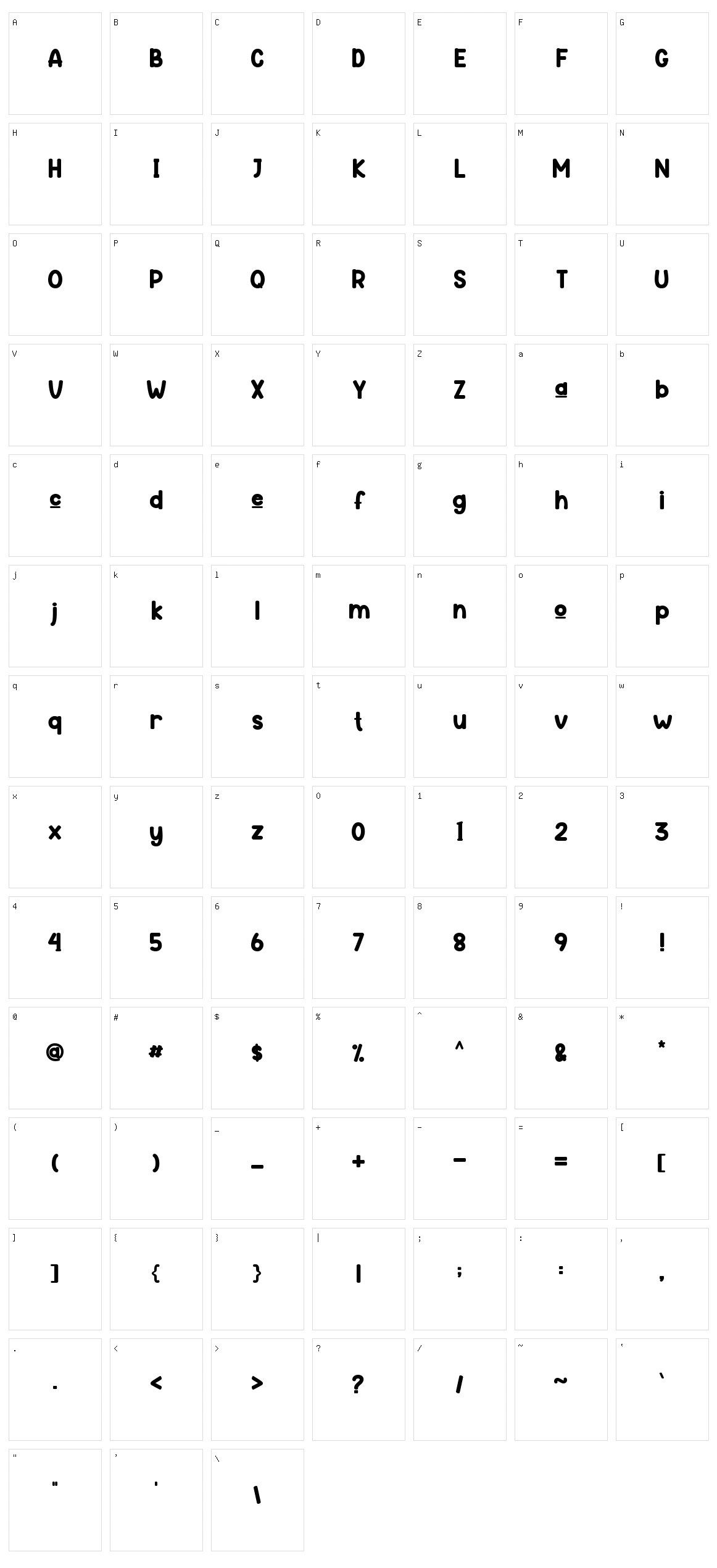 Bobila Character Set